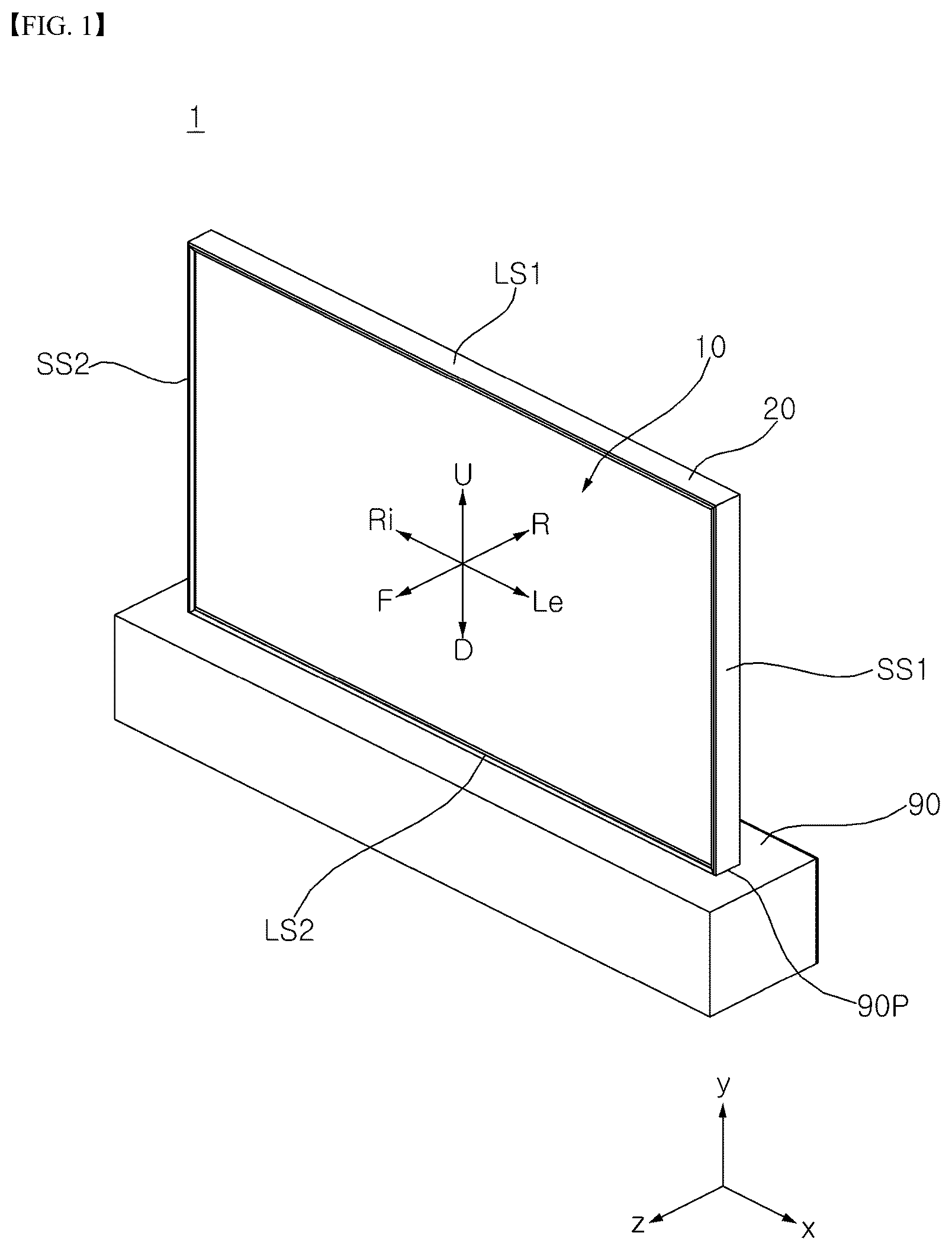 Patent US12455449 Figure 1 – Display device