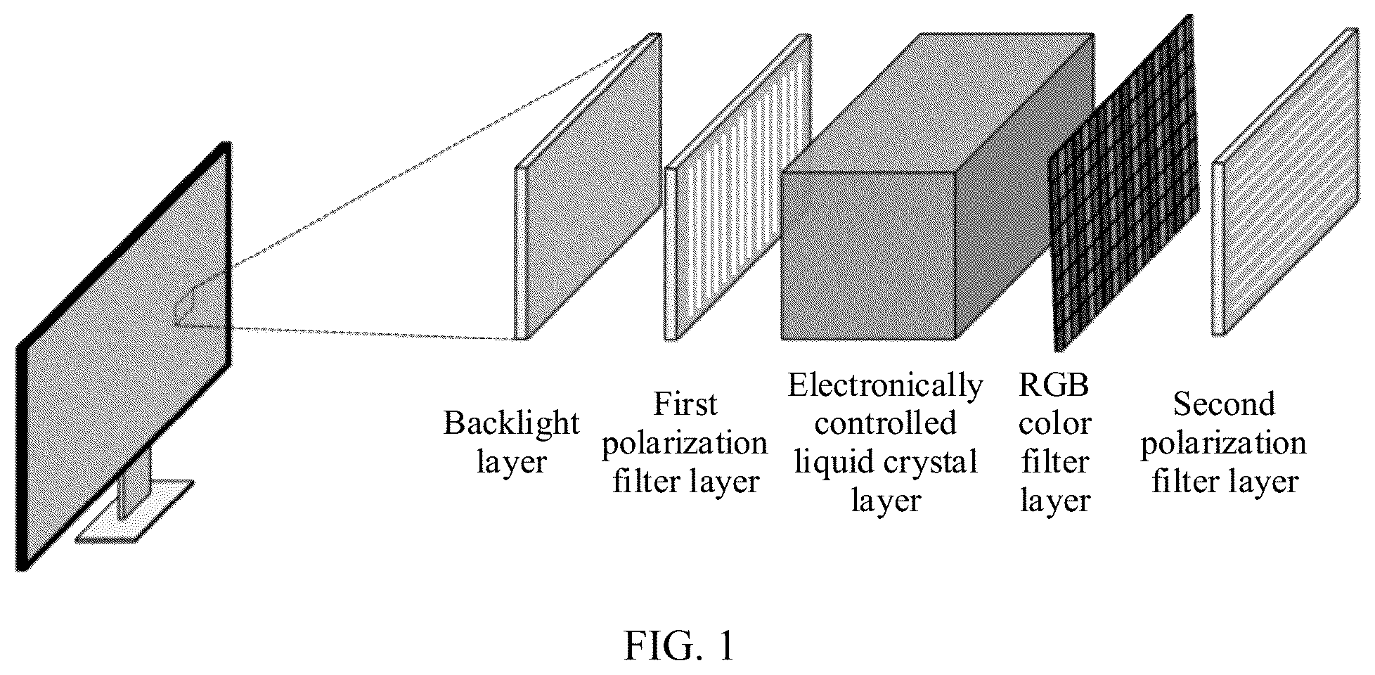 Patent US12455474 — Backlight display assembly and electronic device — Figure 1