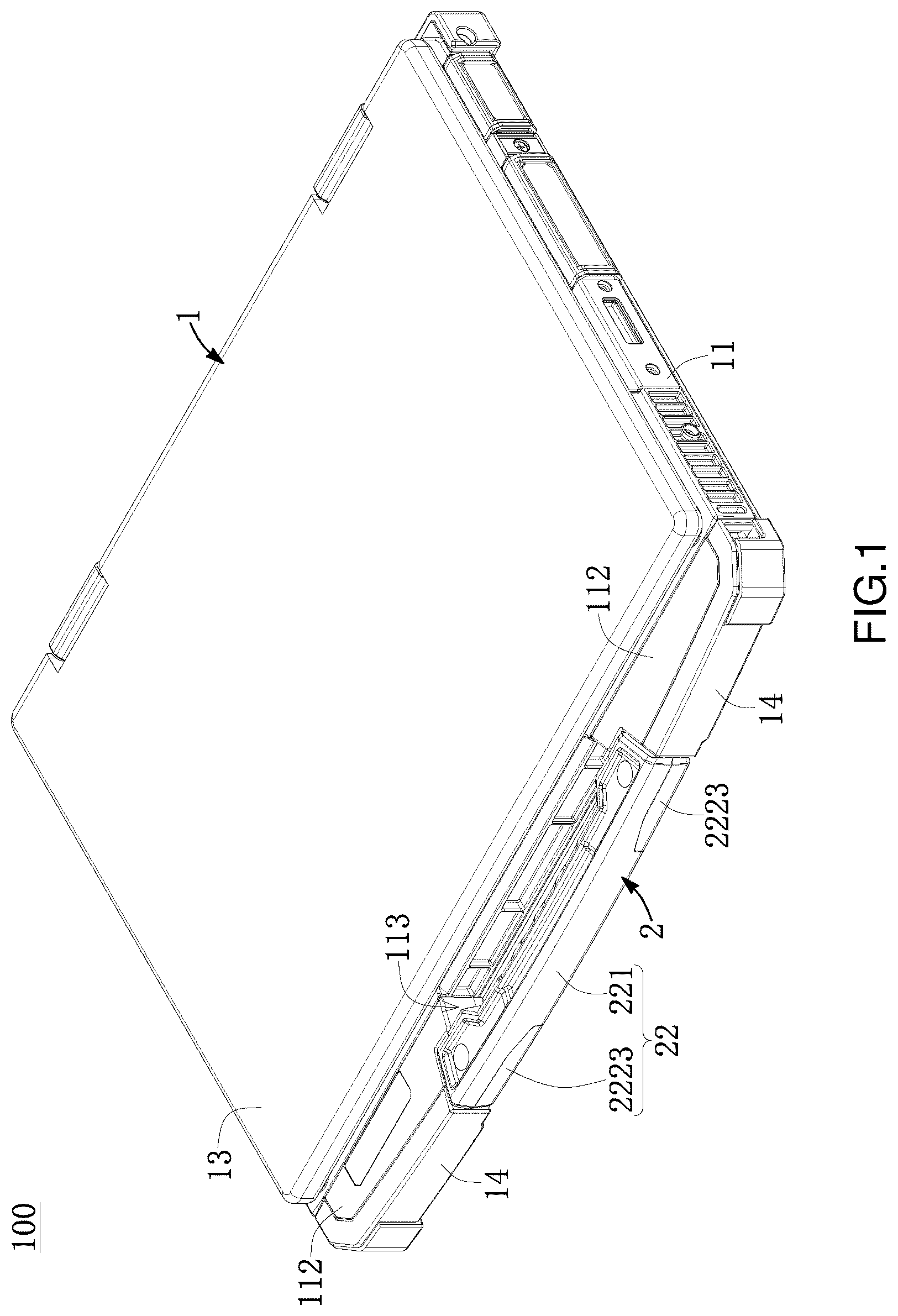 Patent US12455595 — Portable computer and handle — Figure 1