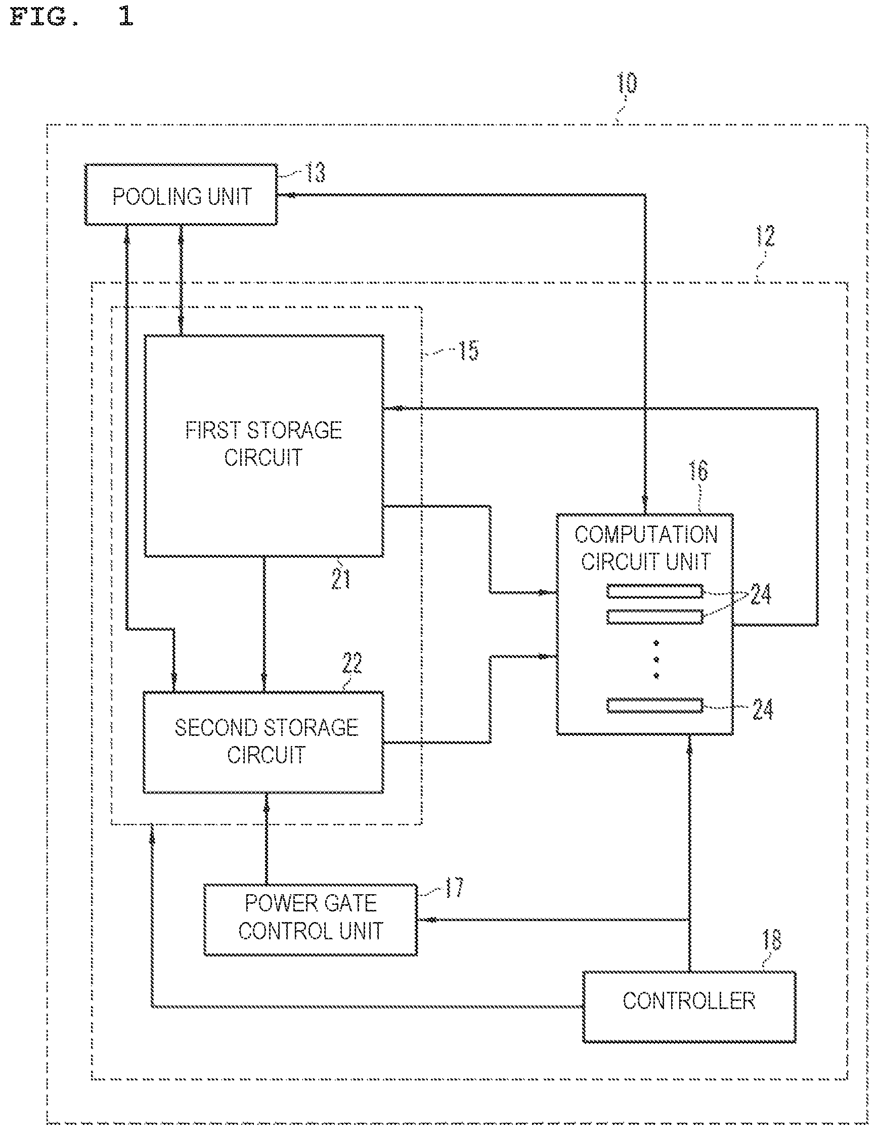 Patent US12455610 — Computation processing device — Figure 1