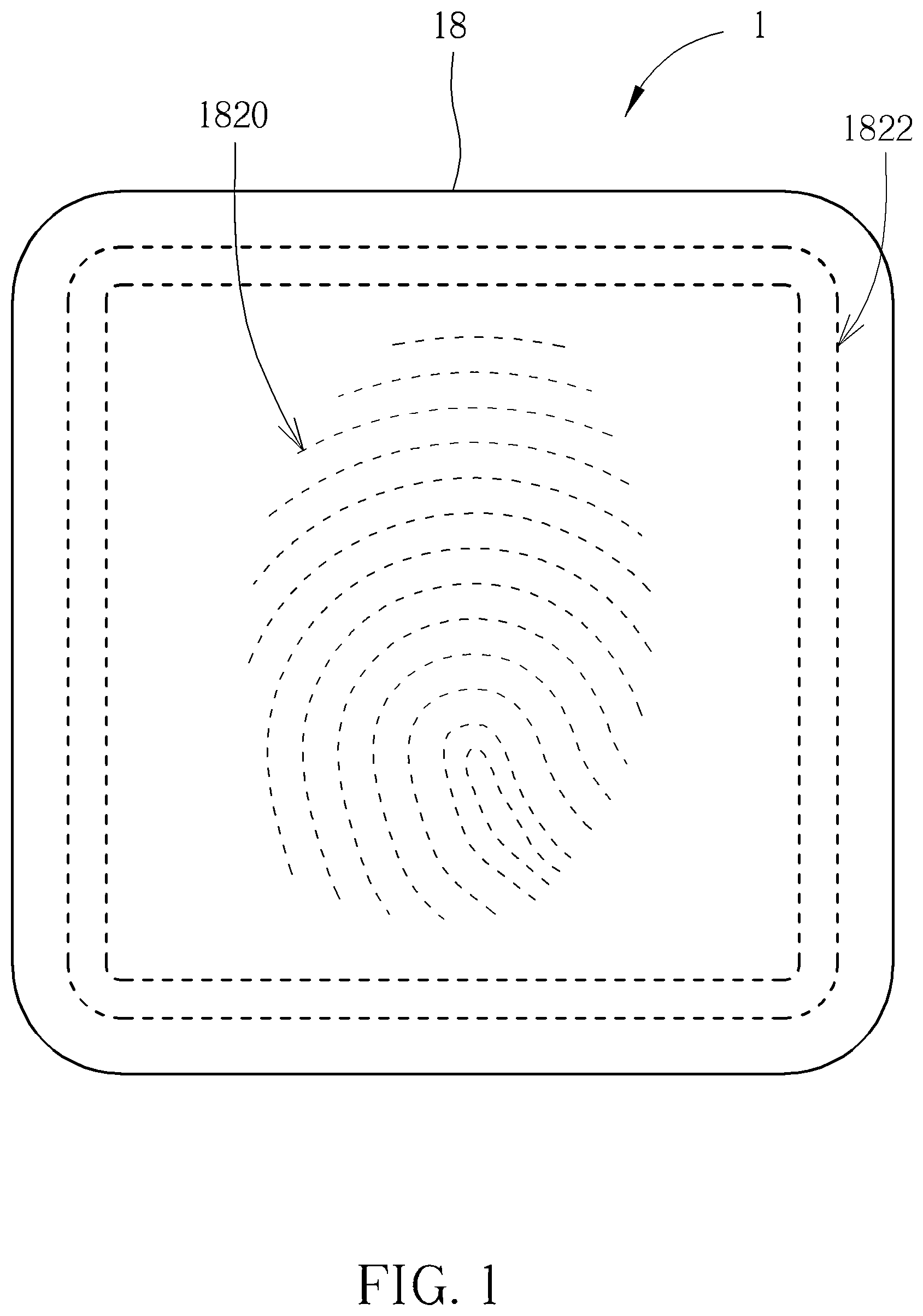 Patent US12455635 — Illuminated sensing key — Figure 1