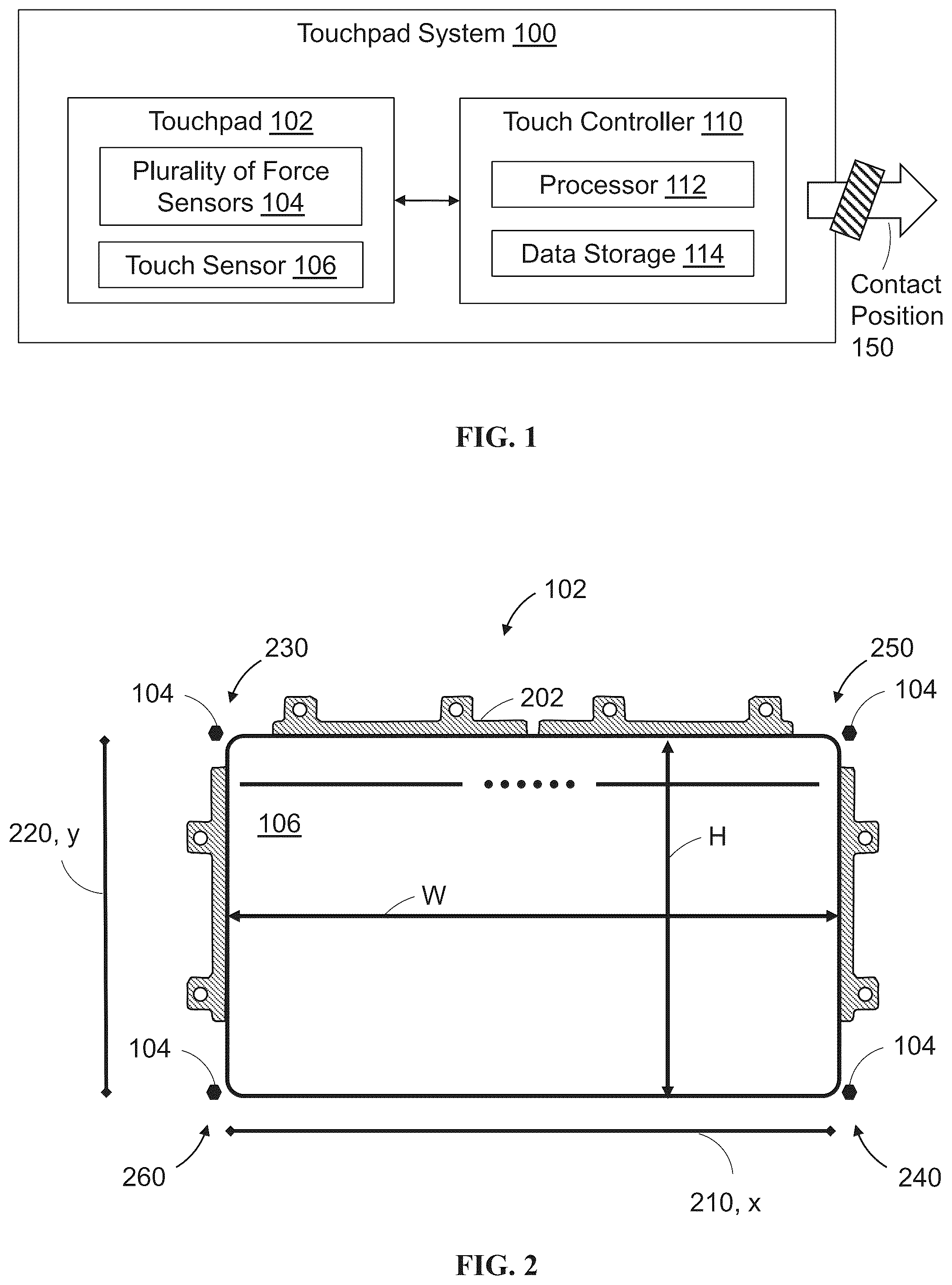 Patent US12455656 Figure 1 – Method and system for force-aided touchpad noise rejection