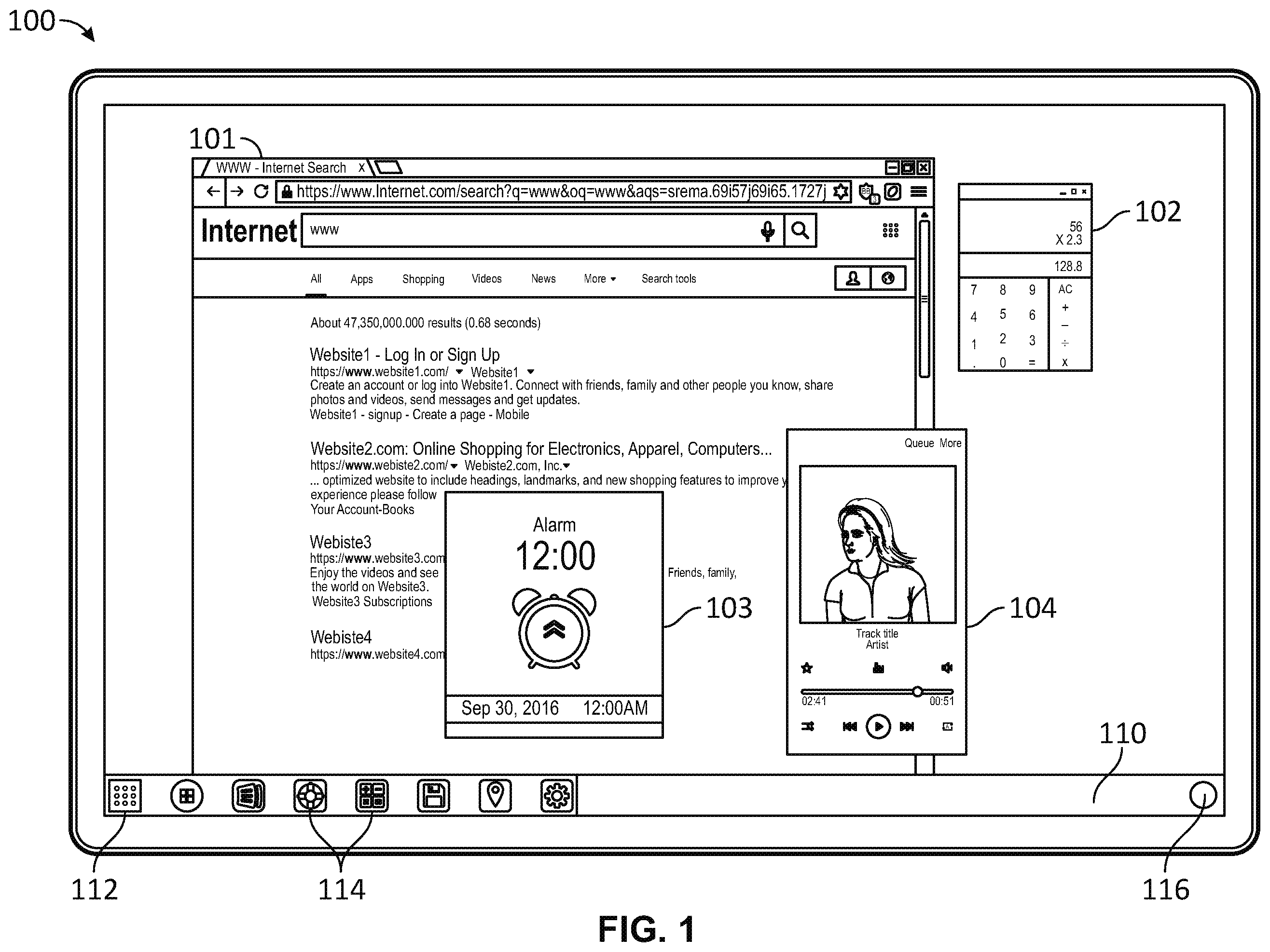 Patent US12455671 — Multi-spatial overview mode — Figure 1