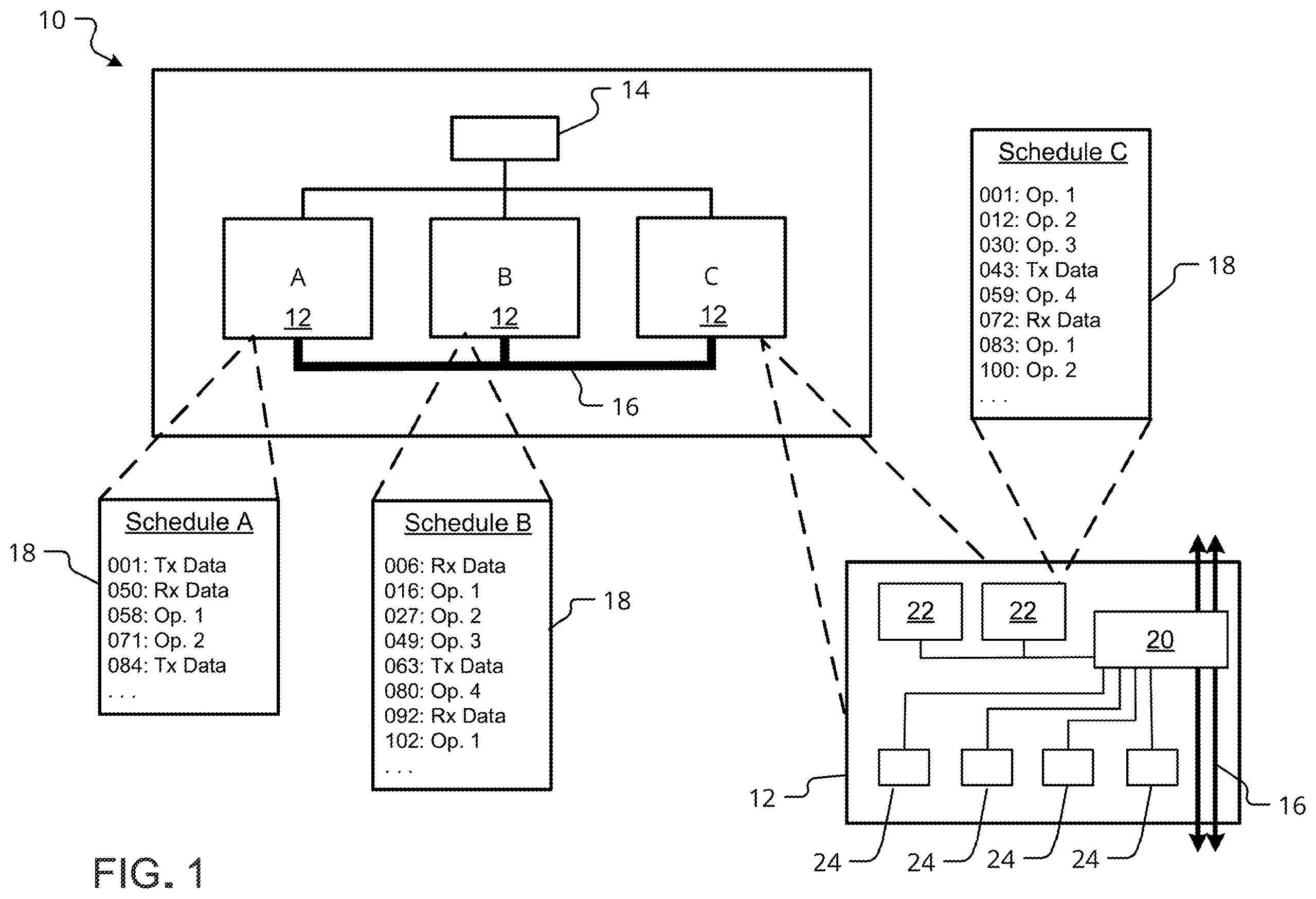 Patent US12455762 — Explicit scheduling of on-chip operations — Figure 1