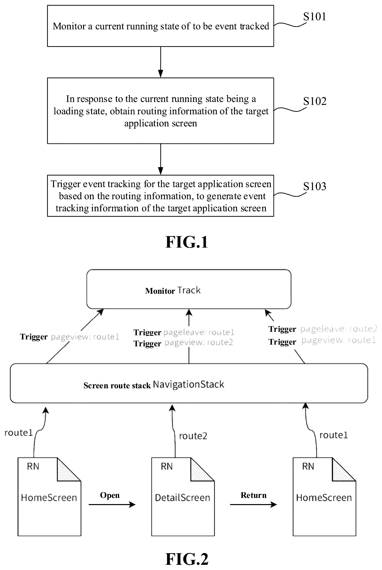 Patent US12455801 Figure 1 – Full event tracking method and apparatus for single page application screen, device, and storage medium