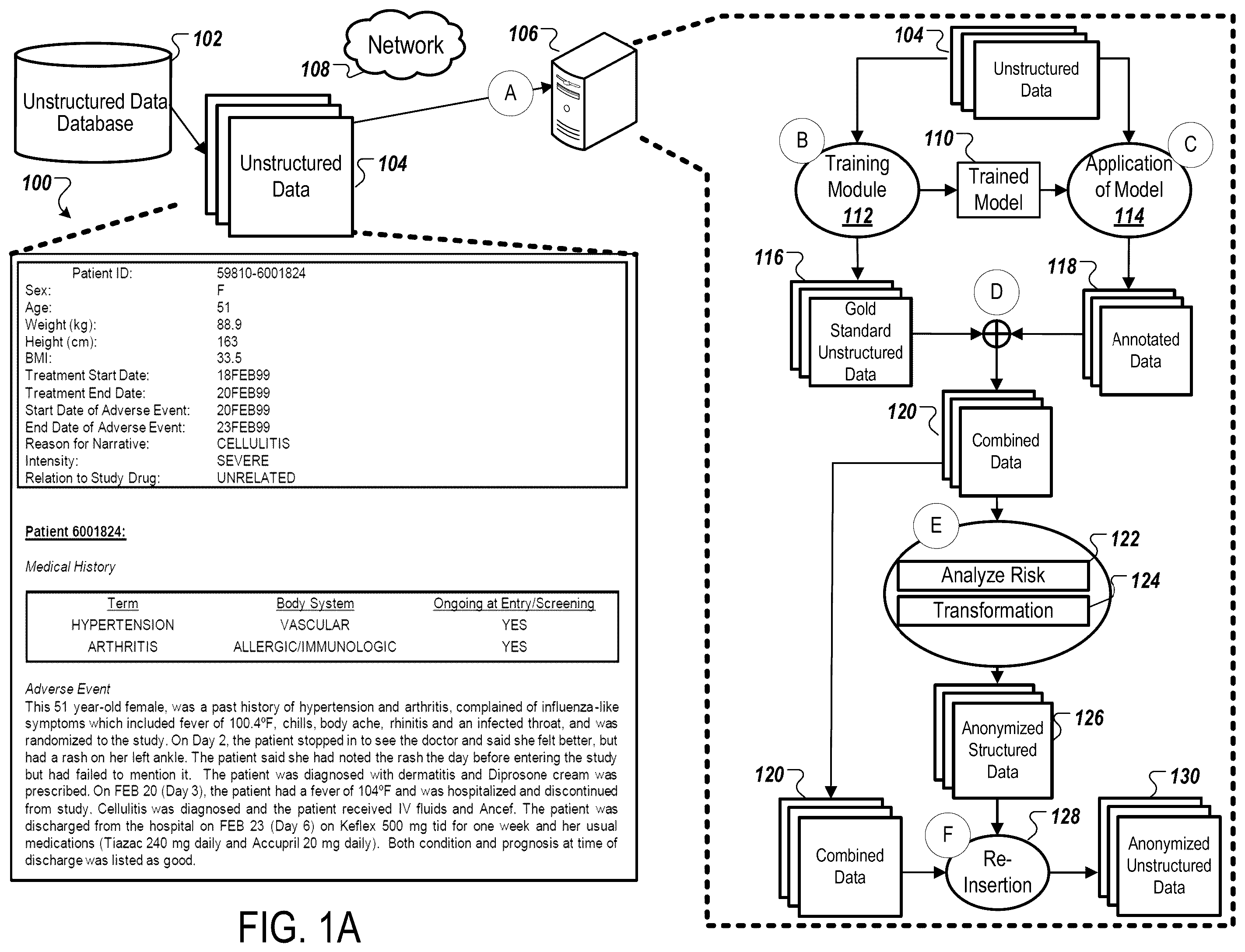 Patent US12455984 — Machine learning for data anonymization — Figure 1