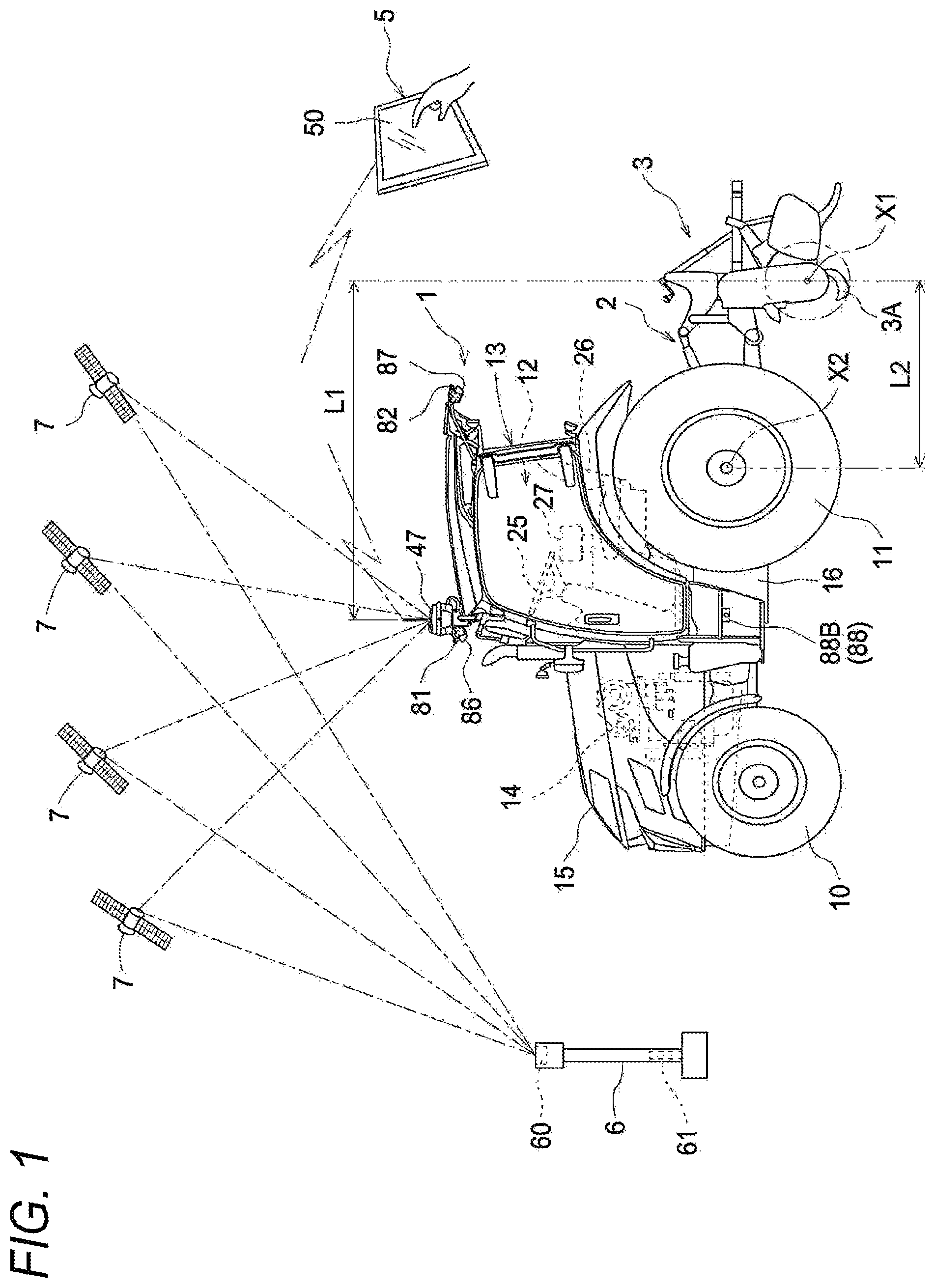 Patent US12457913 — Automatic traveling system, automatic traveling method, and automatic traveling program — Figure 1