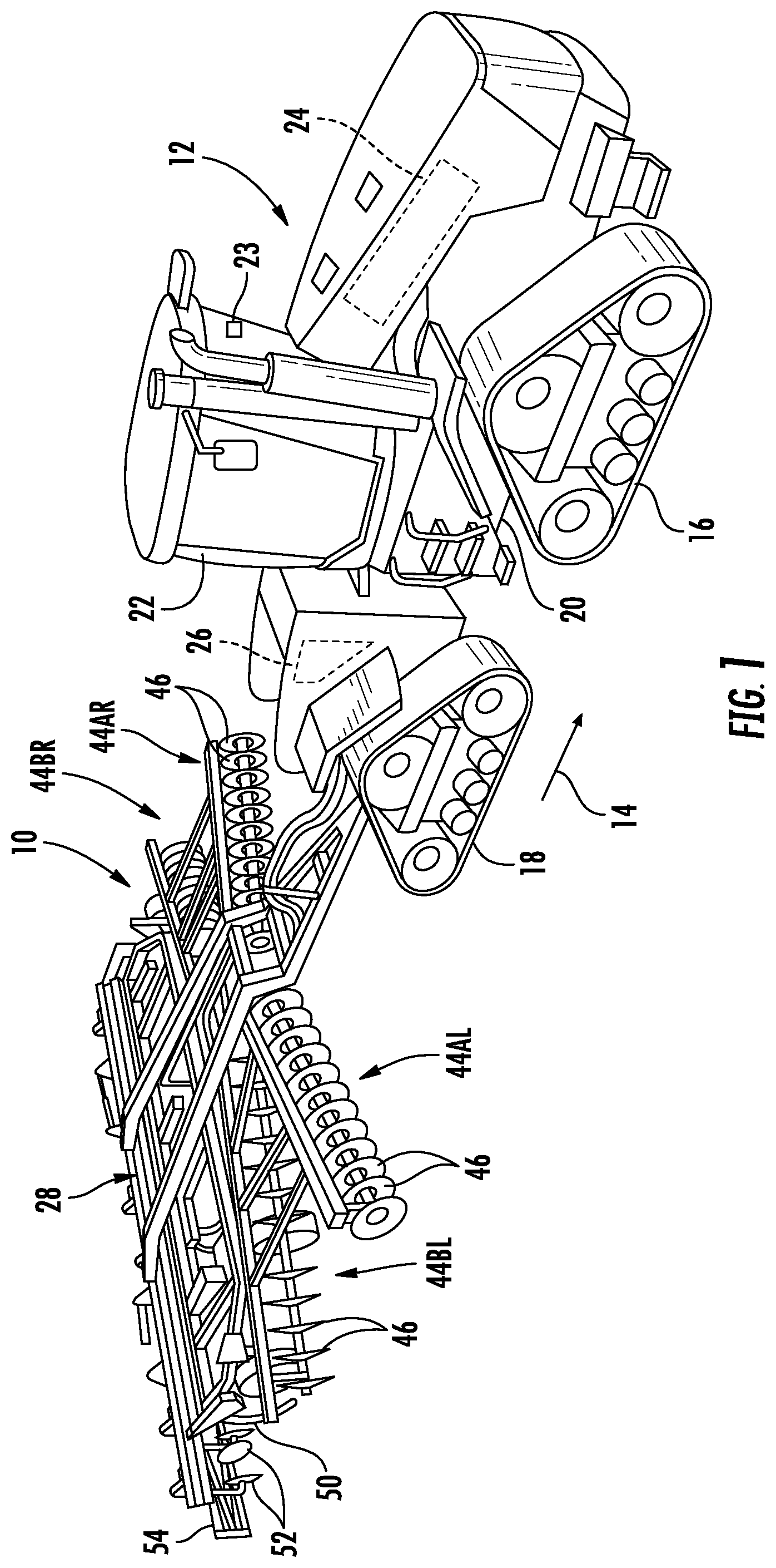 Patent US12457916 — Systems and methods for monitoring disc conditions of agricultural implements using soil density measurements — Figure 1