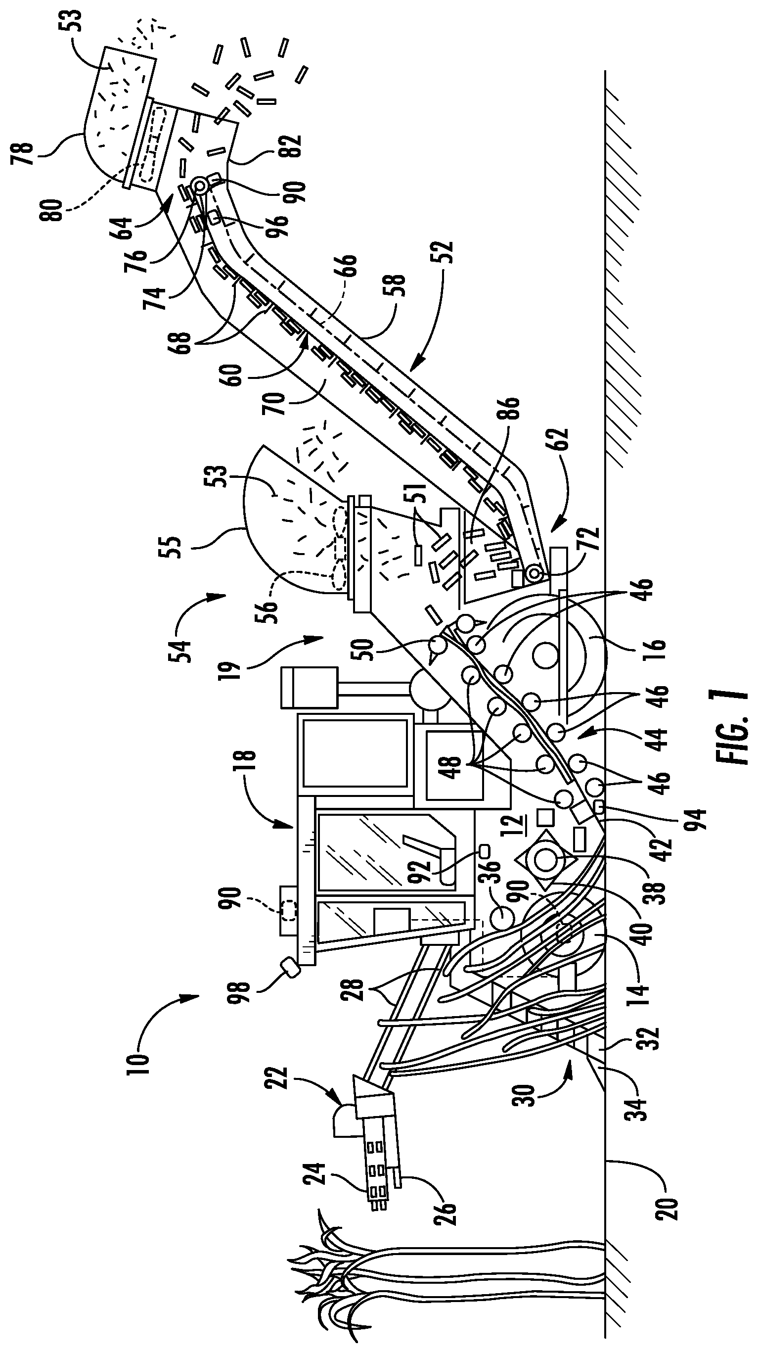 Patent US12457923 — System and method for estimating crop yield for an agricultural harvester using a machine-learned model — Figure 1