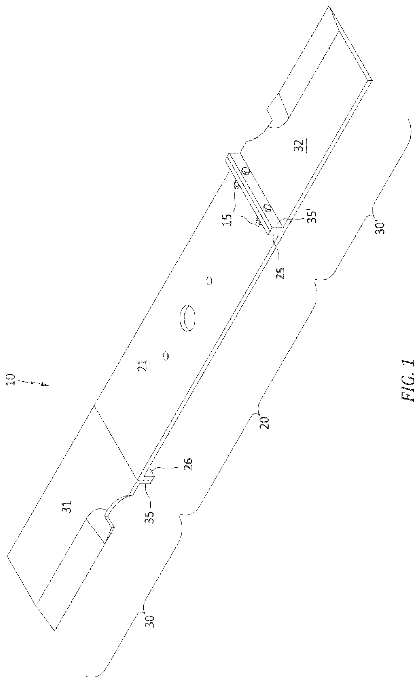Patent US12457928 Figure 1 – Mower blade with removable cutting attachments