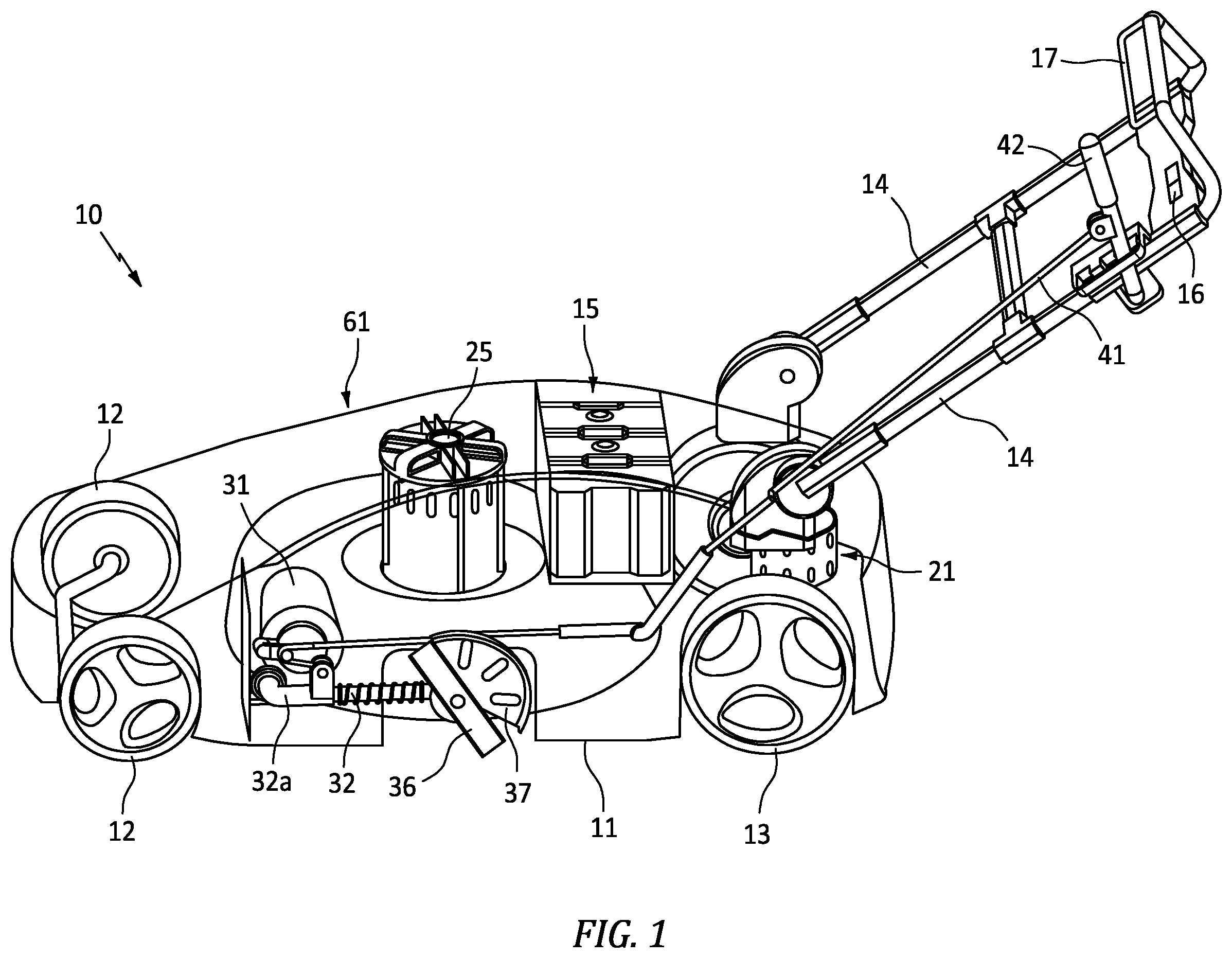 Patent US12457936 Figure 1 – Combination mower and edging device