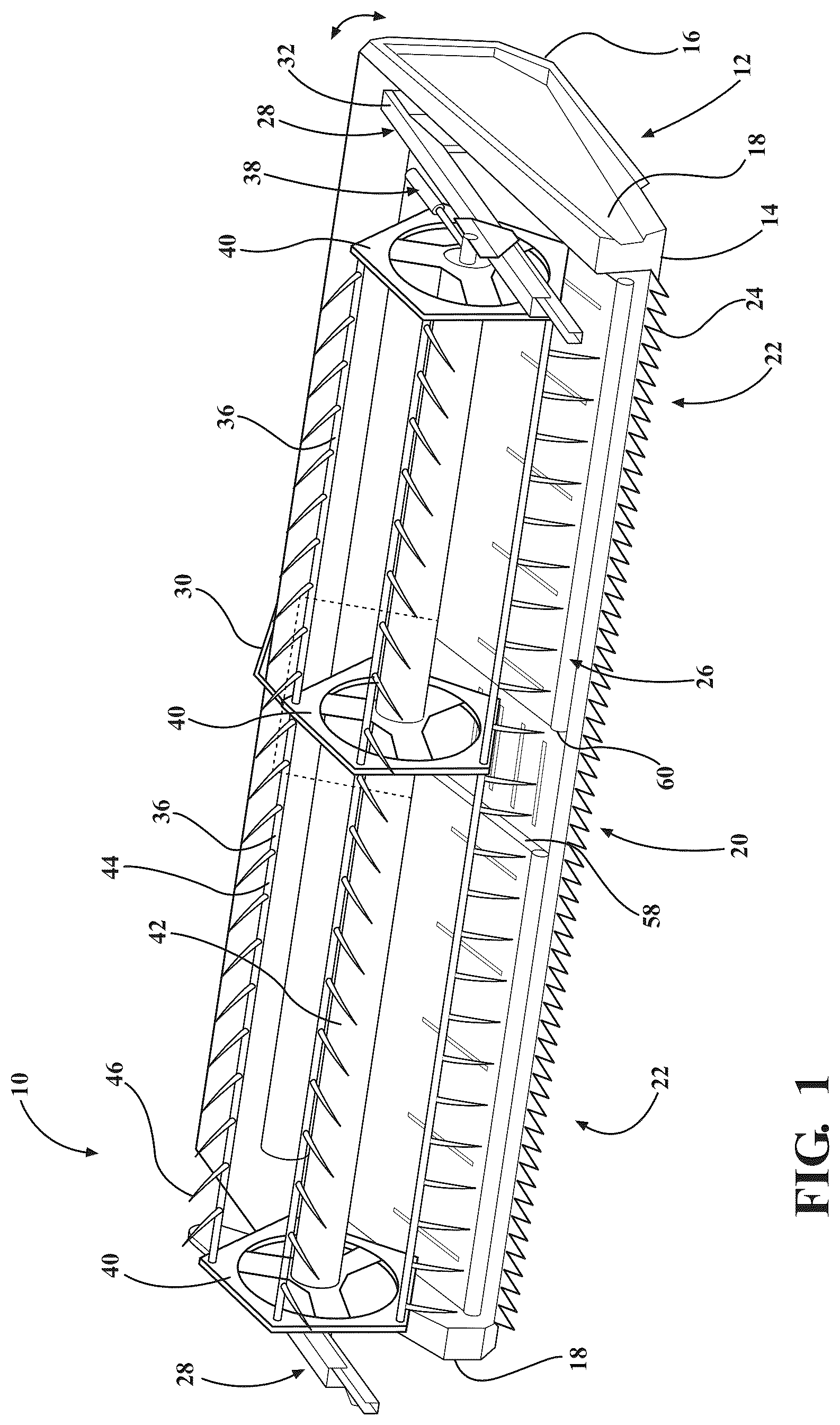 Patent US12457937 — Crop harvesting header with variable diameter reel — Figure 1