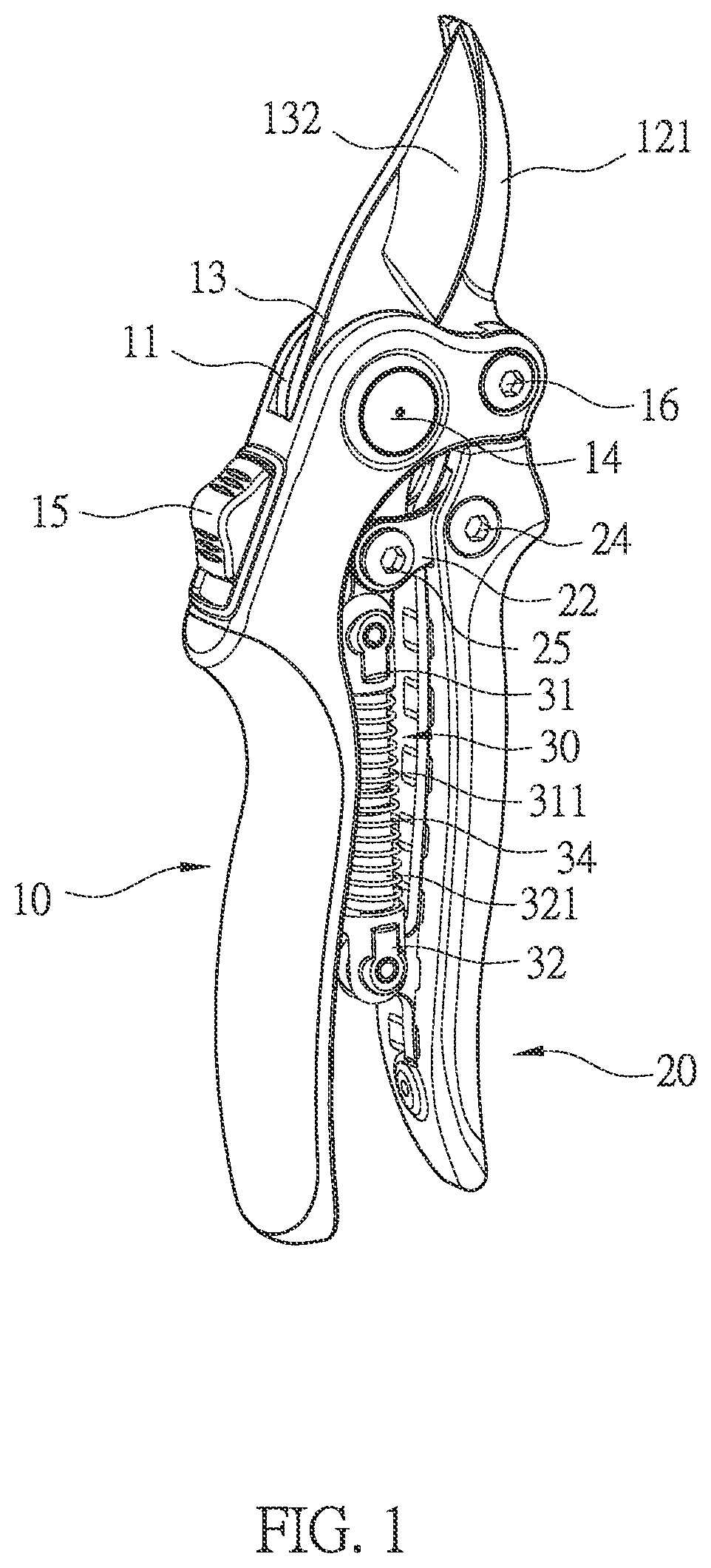 Patent US12457943 — Garden shears structure — Figure 1