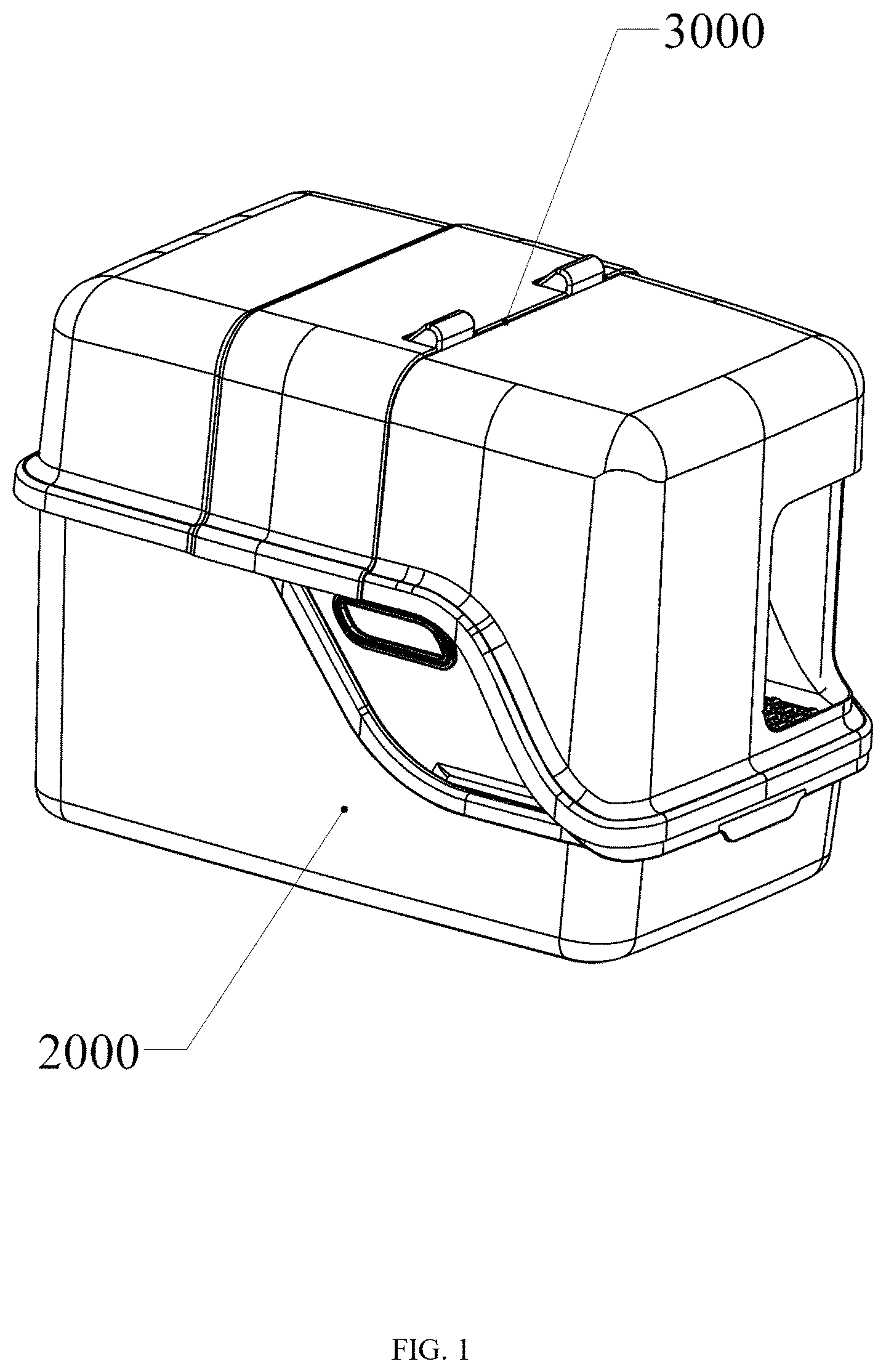 Patent US12457991 Figure 1 – Cat litter basin convenient for cleaning