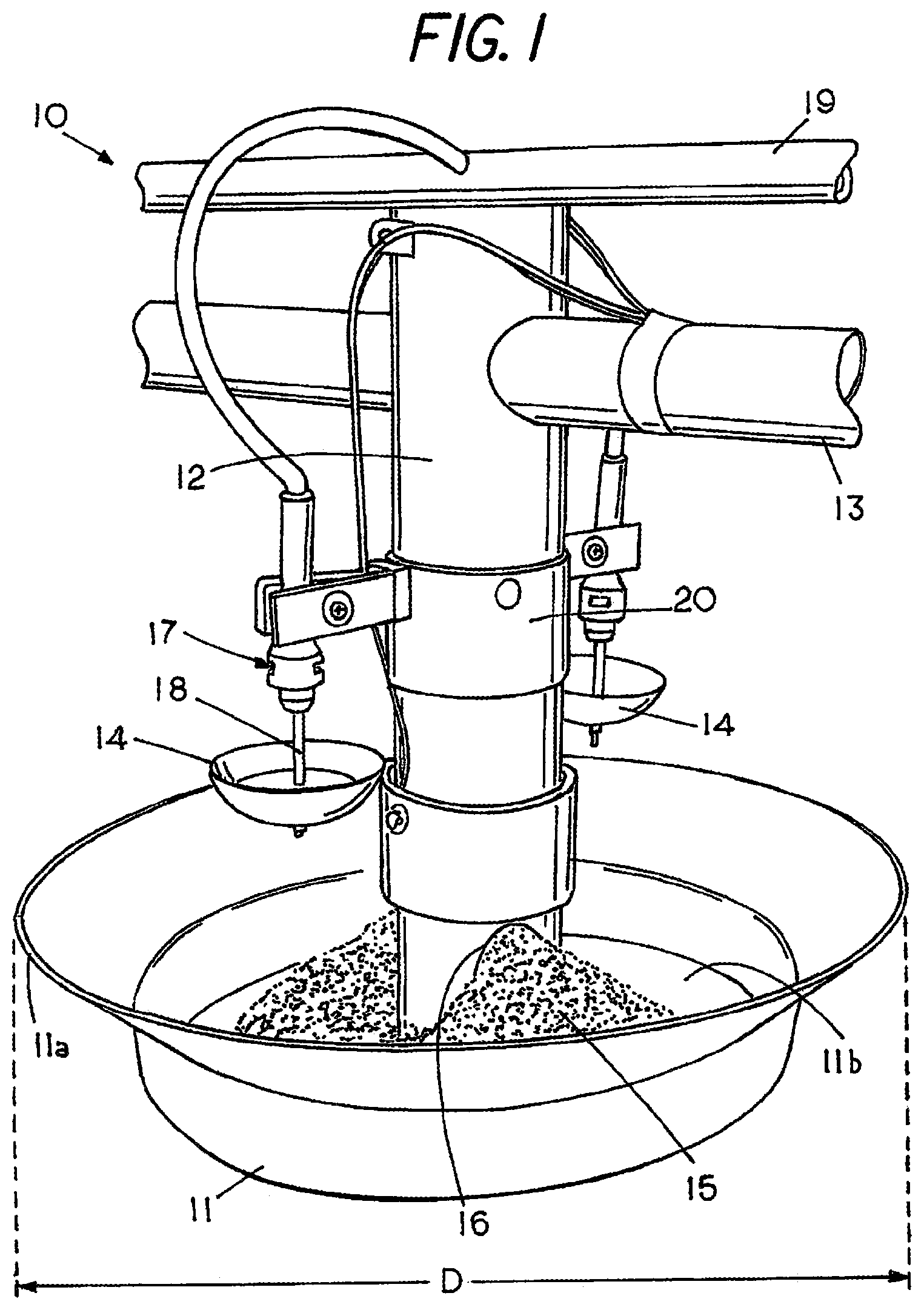 Patent US12457998 — Poultry combined watering and feeding device — Figure 1