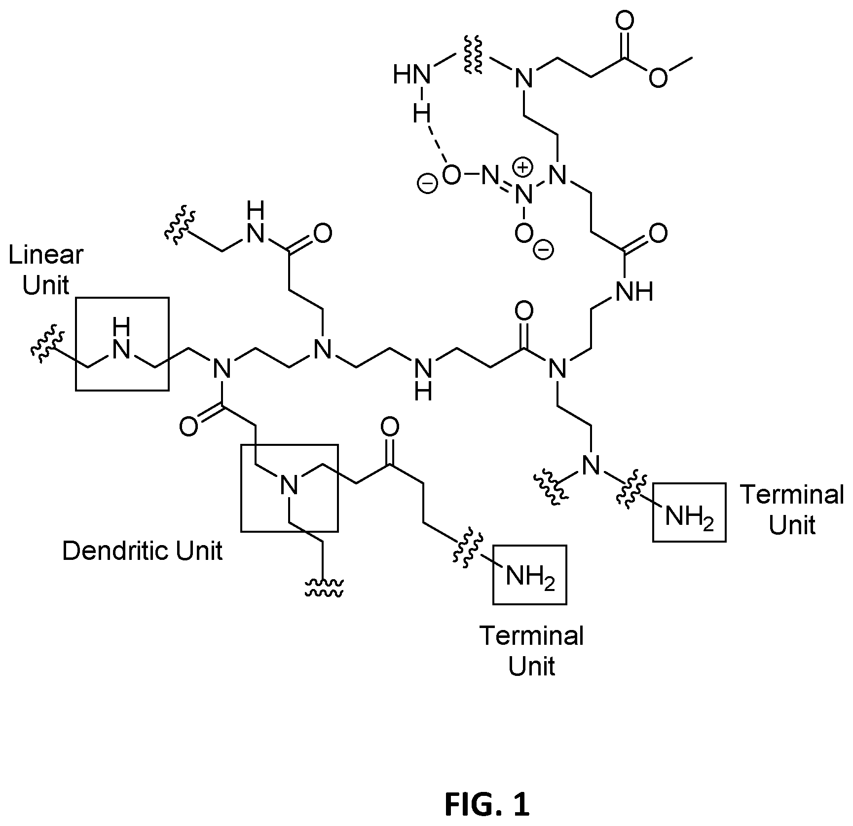 Patent US12460050 Figure 1 – Nitric oxide-releasing hyperbranched compounds as antibacterial scaffolds and methods pertaining thereto