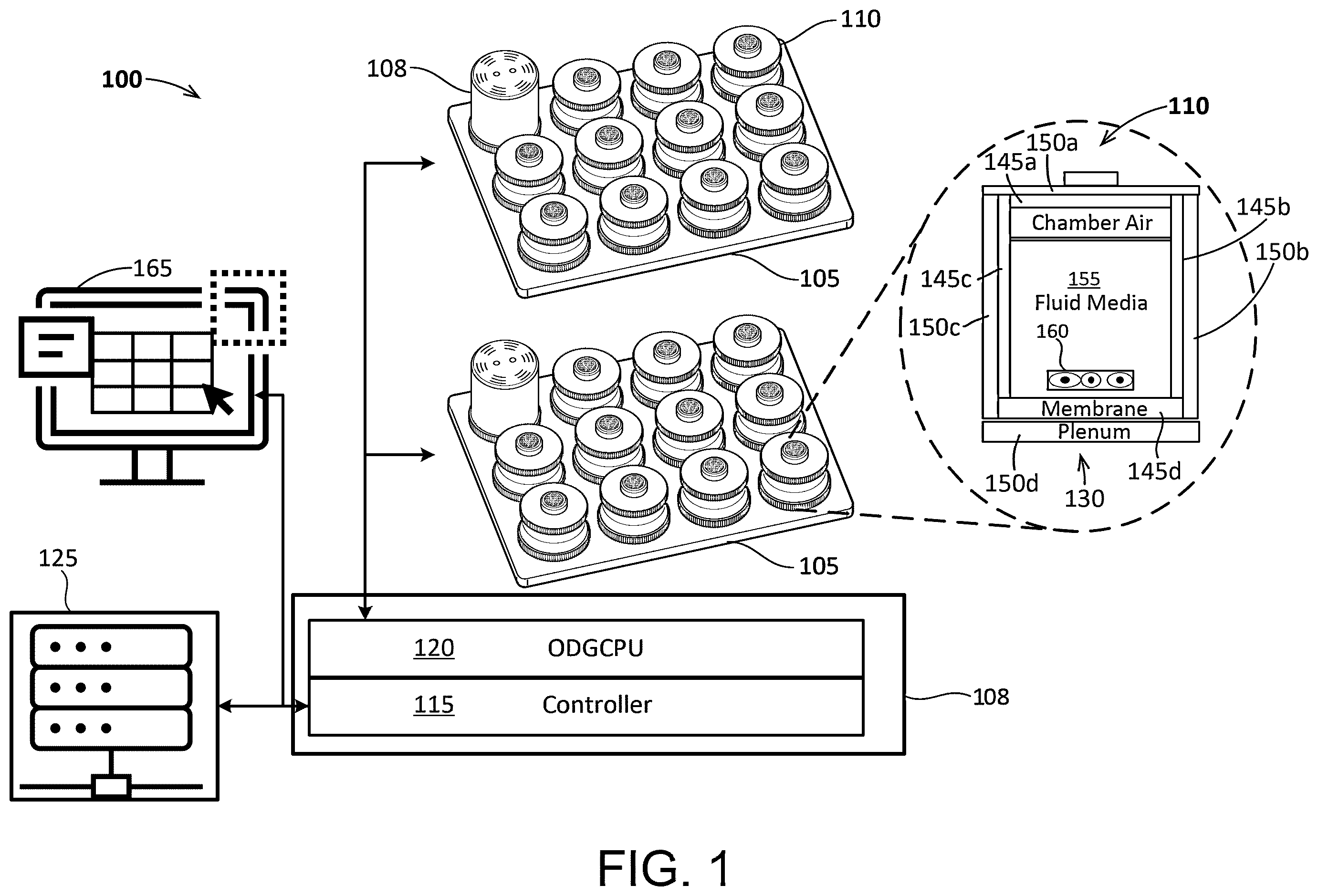 Patent US12460166 — Cell culture system with controlled gas transfer boundary conditions — Figure 1