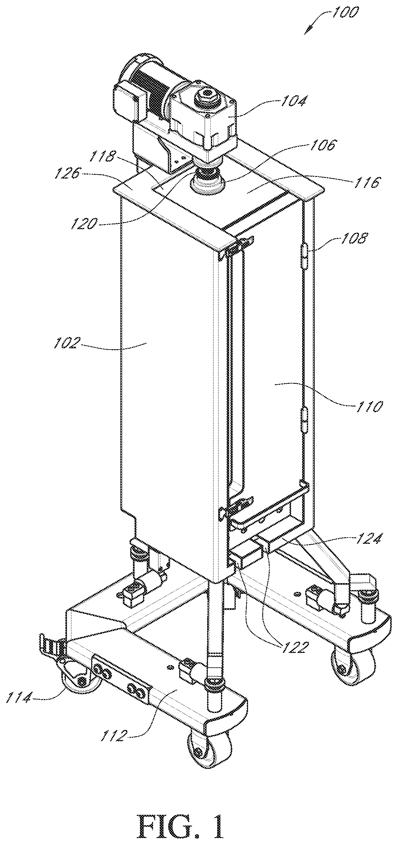 Patent US12460171 — Fluid mixing systems including helical mixing assembly with impeller attachment — Figure 1