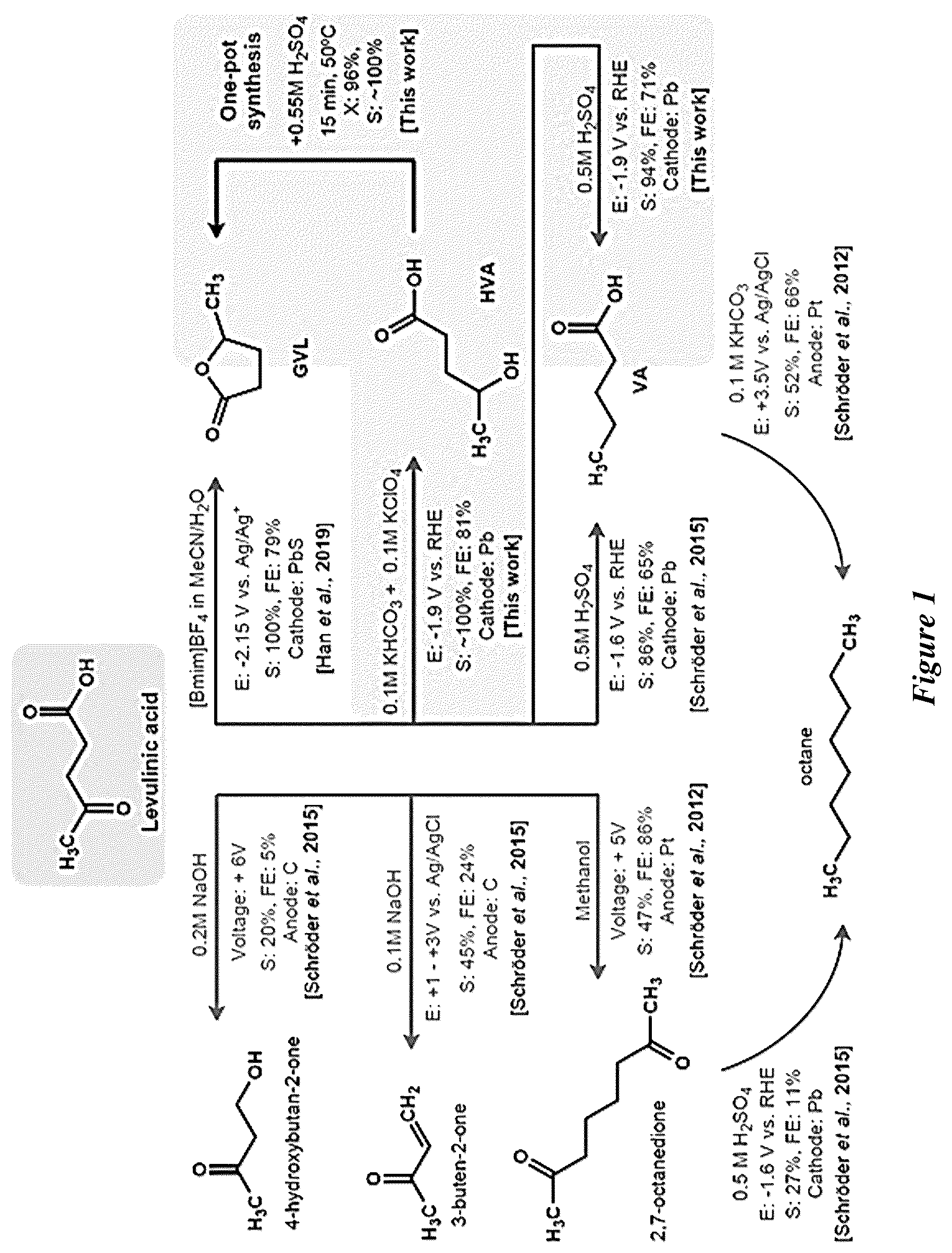 Patent US12460305 — Electrochemical synthesis of hydroxyvaleric acid from levulinic acid — Figure 1