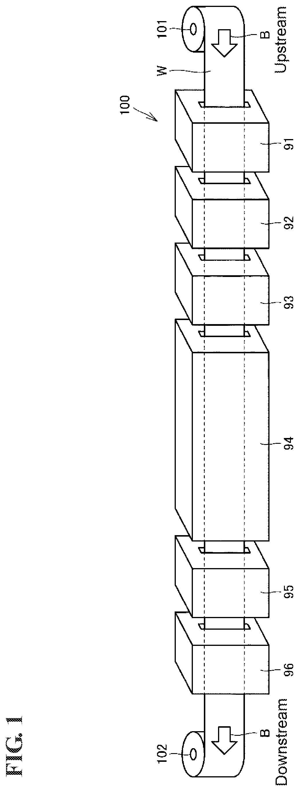 Patent US12460312 — Wet treatment apparatus and method of manufacturing flexible printed circuit board — Figure 1