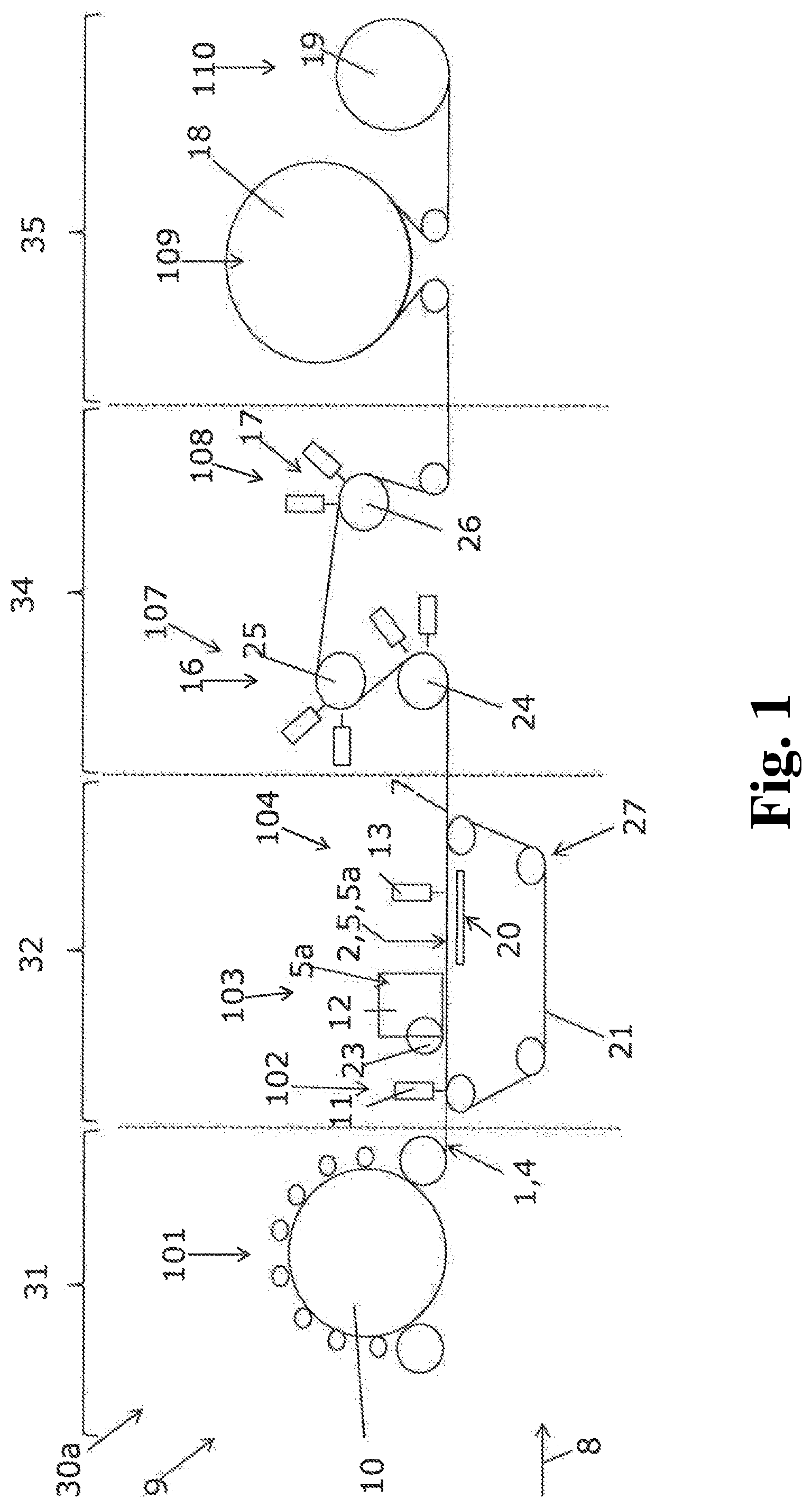 Patent US12460329 — Method for producing a composite nonwoven fabric and device for producing a composite nonwoven fabric — Figure 1