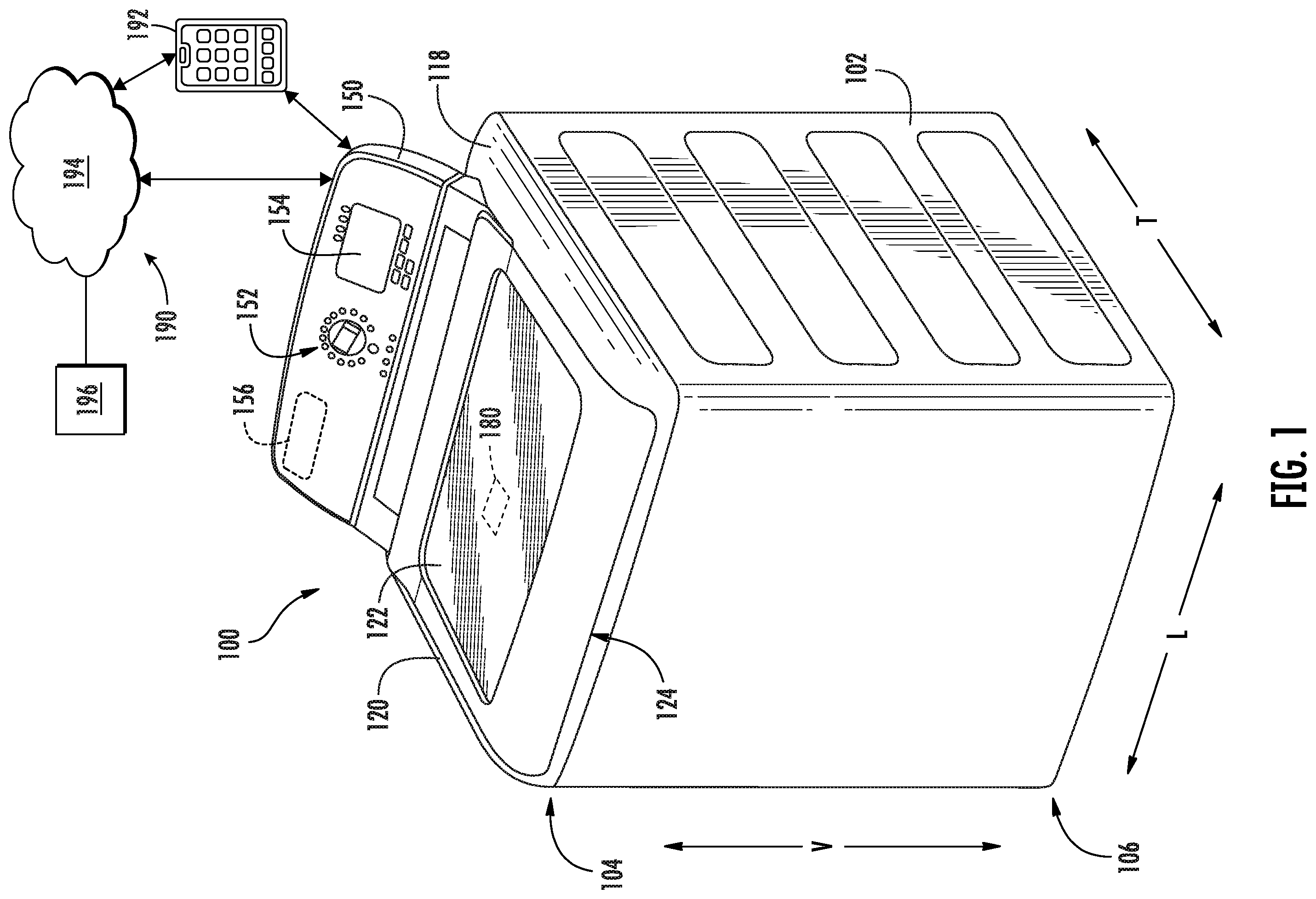 Patent US12460335 Figure 1 – Systems and methods for automatic dispensing of wash additives in a washing machine appliance