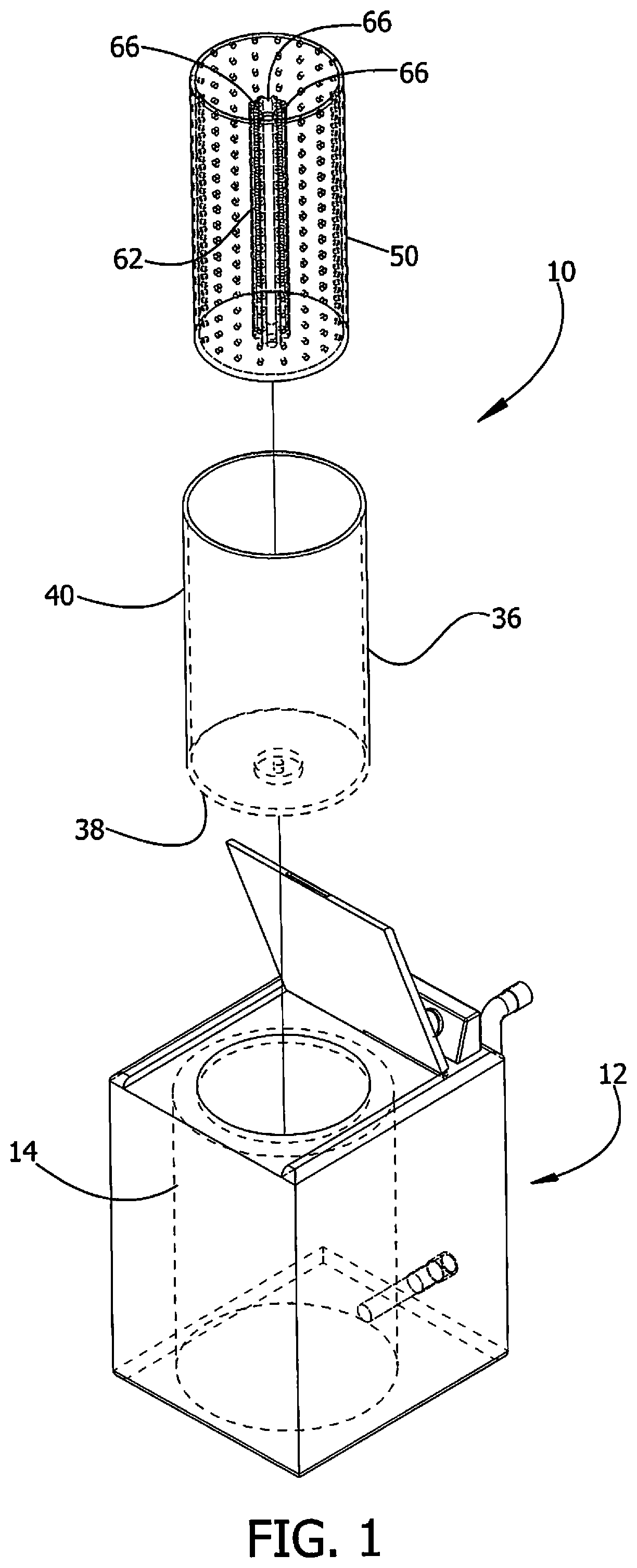 Patent US12460341 Figure 1 – Washing machine device