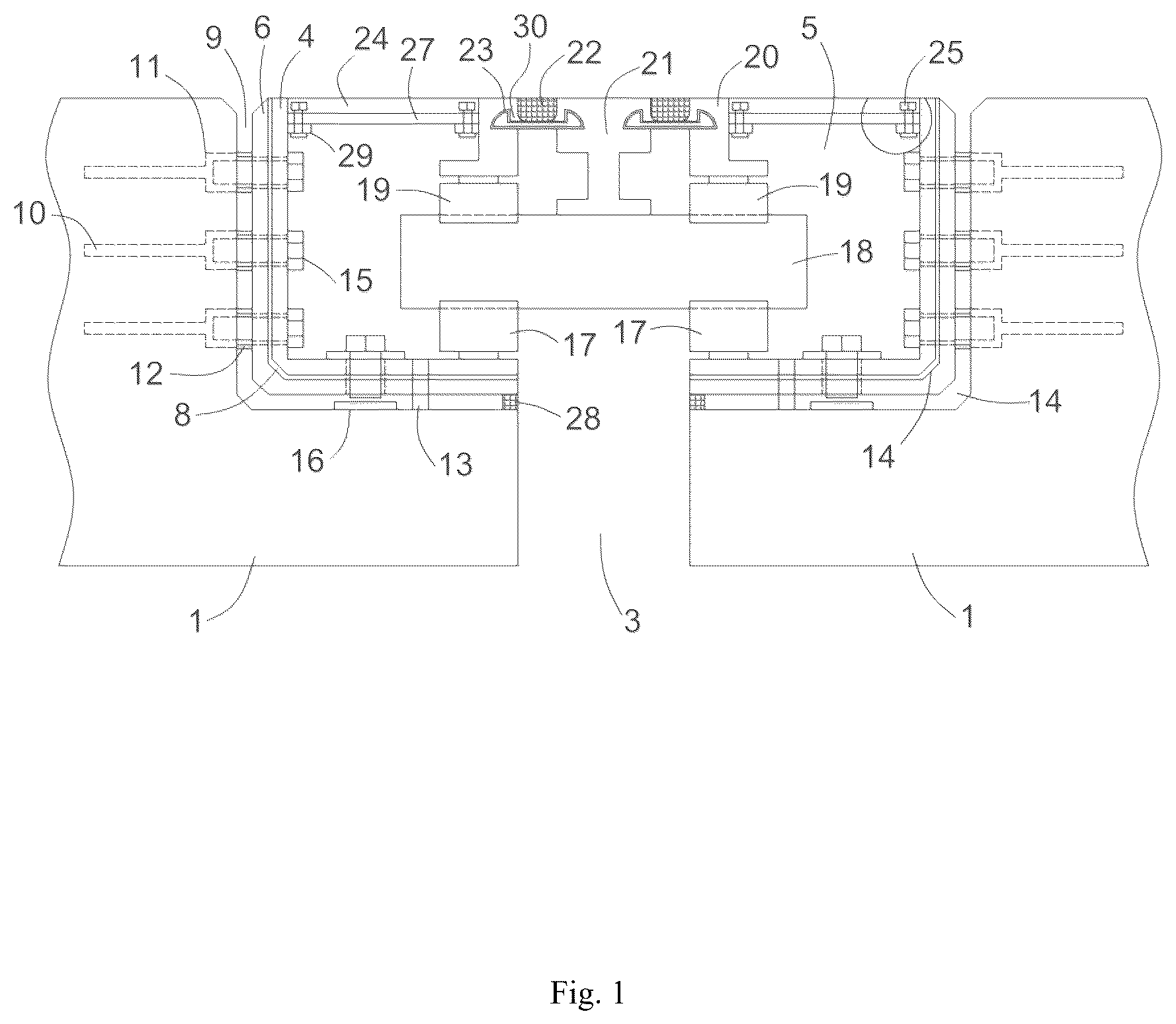 Patent US12460360 — Bridge expansion joint structure and construction method thereof — Figure 1