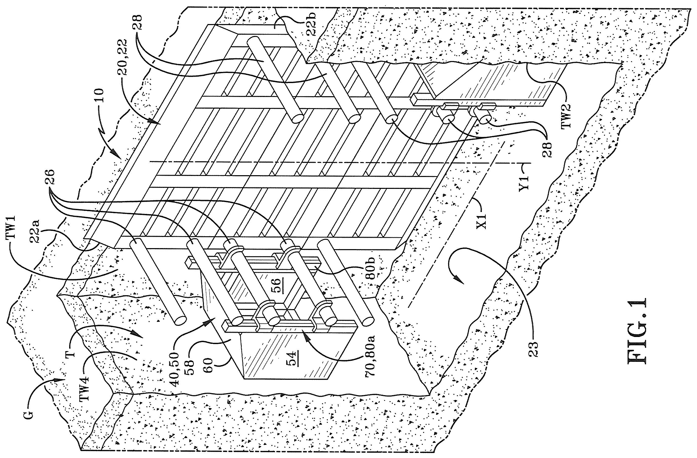 Patent US12460368 — End cap assembly for a trench box and method of utilization thereof — Figure 1