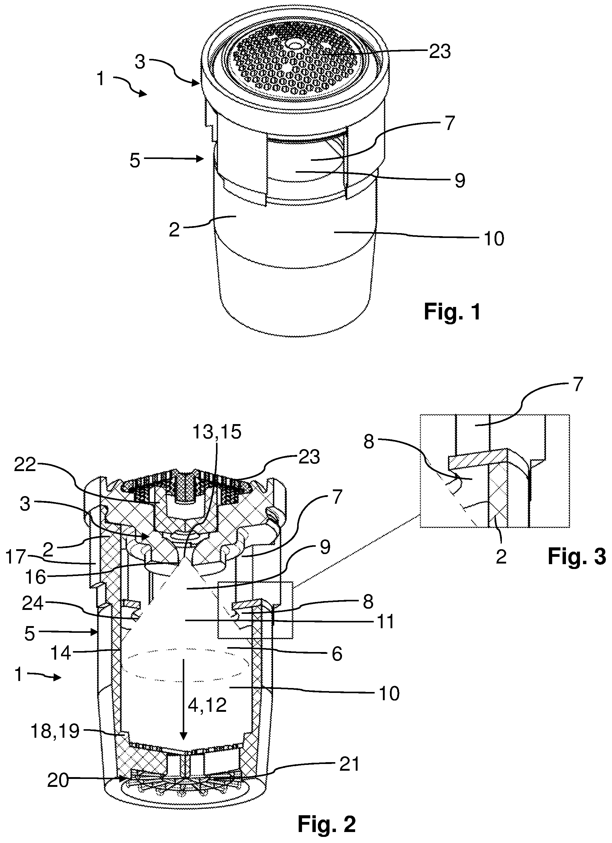 Patent US12460400 — Aerator for generating an aerated liquid stream — Figure 1