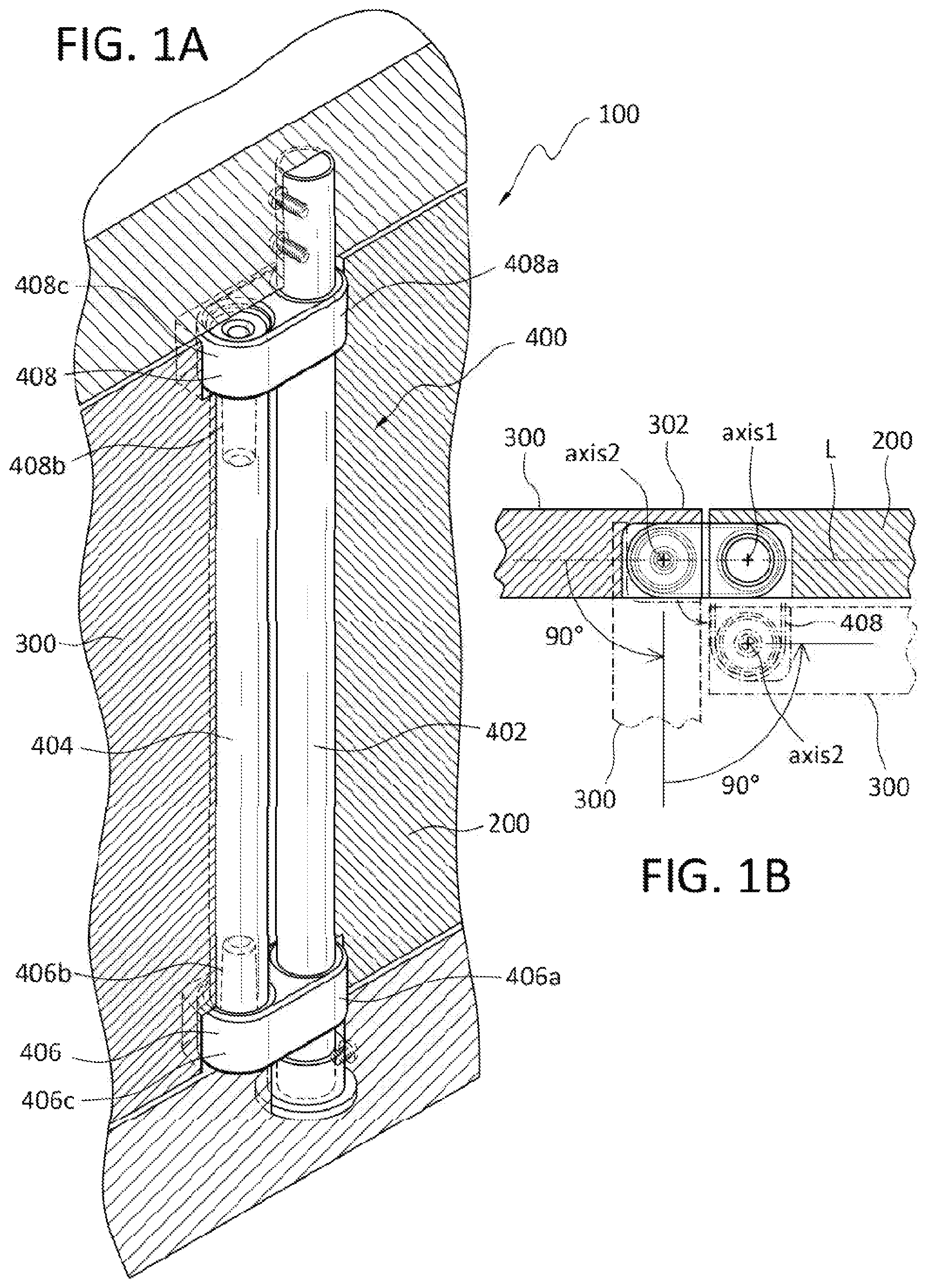Patent US12460459 — Double jointed door hinge — Figure 1