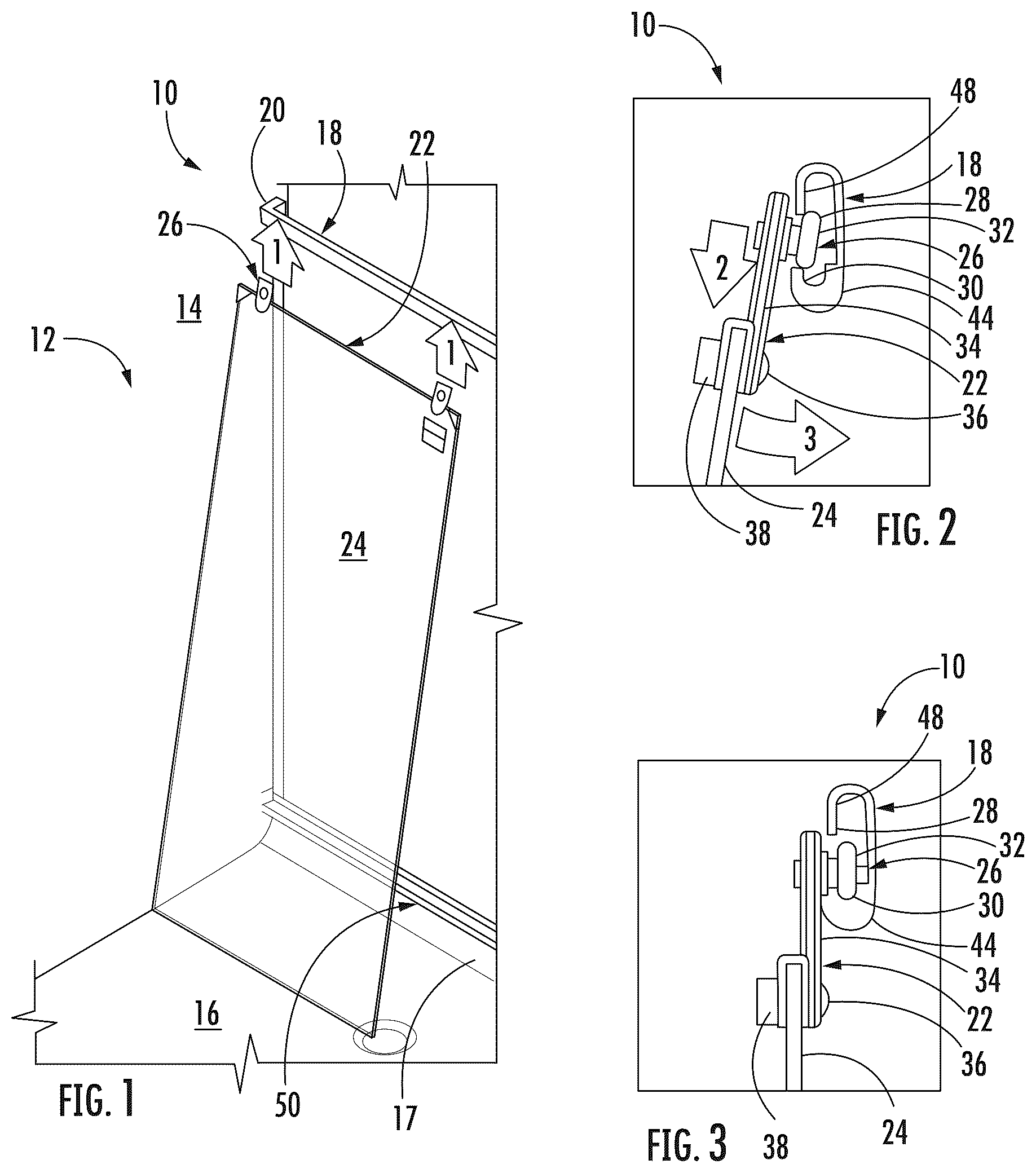 Patent US12460463 — Shower door guide assembly — Figure 1