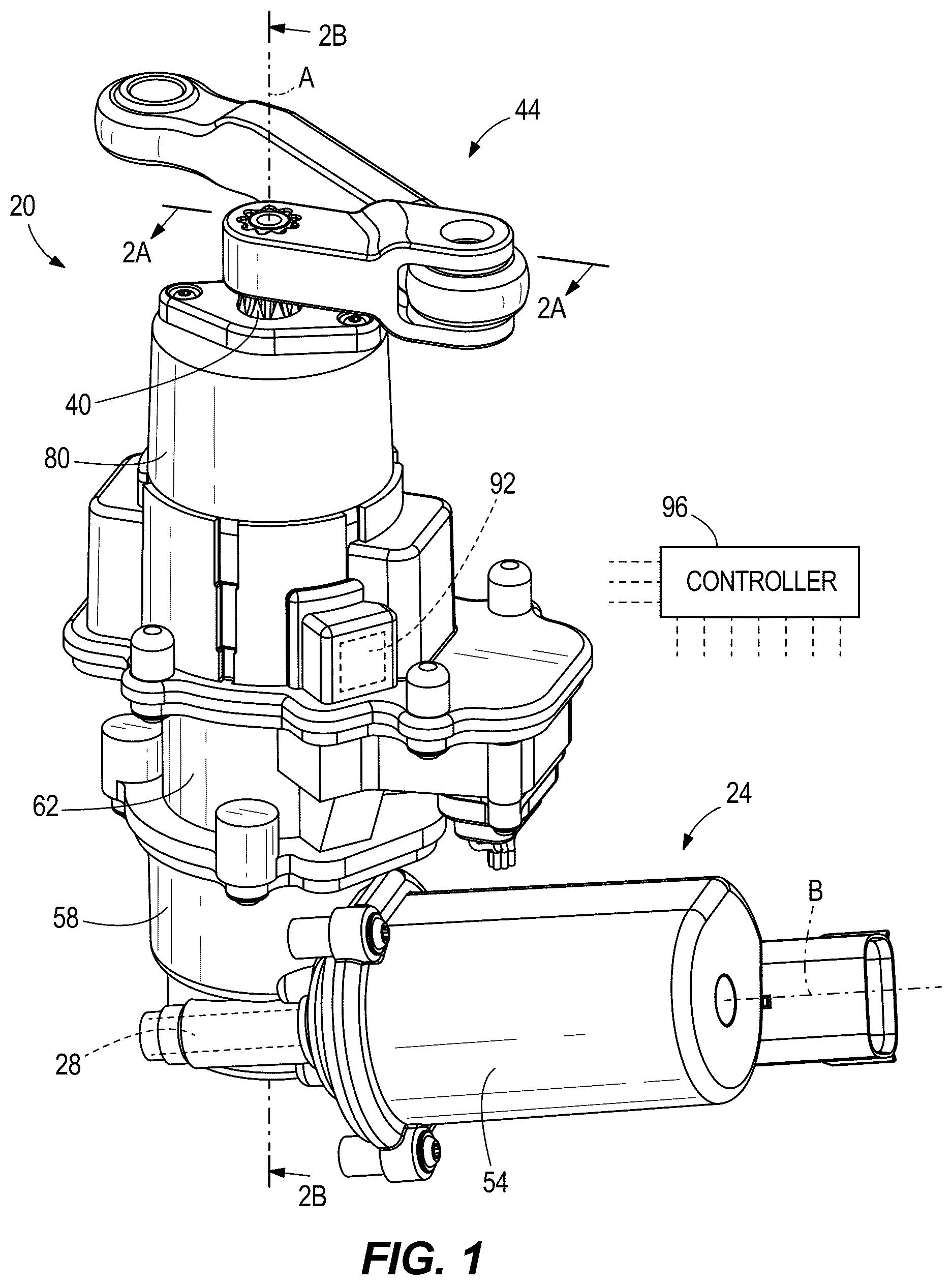 Patent US12460464 Figure 1 – Brake for vehicle closure actuator