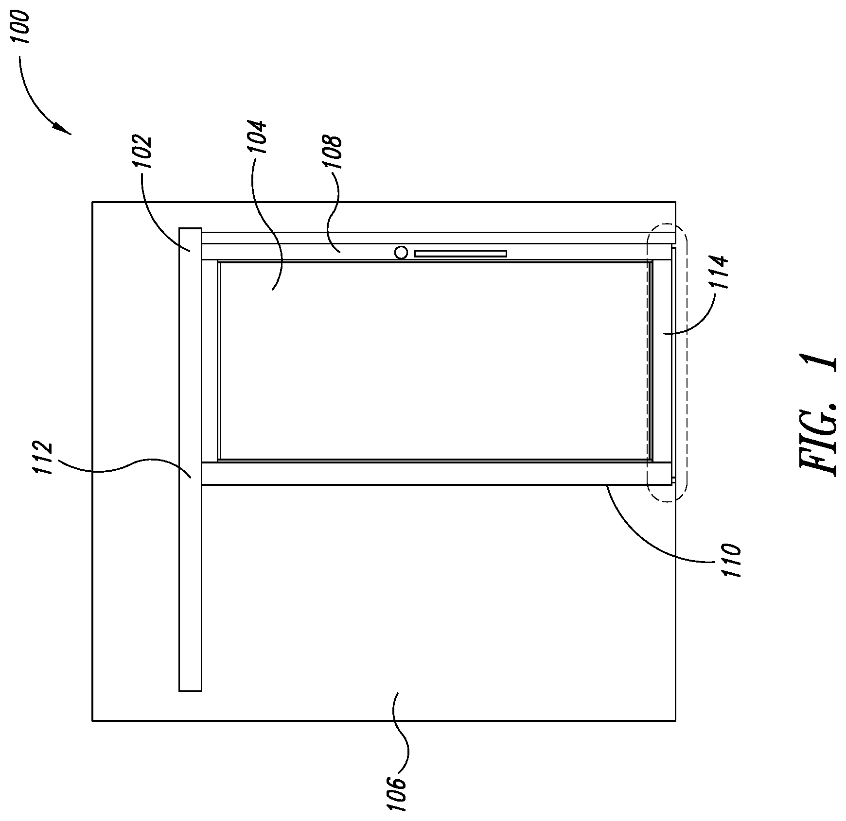 Patent US12460472 — Top-hanging sliding door including wedge design top seal — Figure 1
