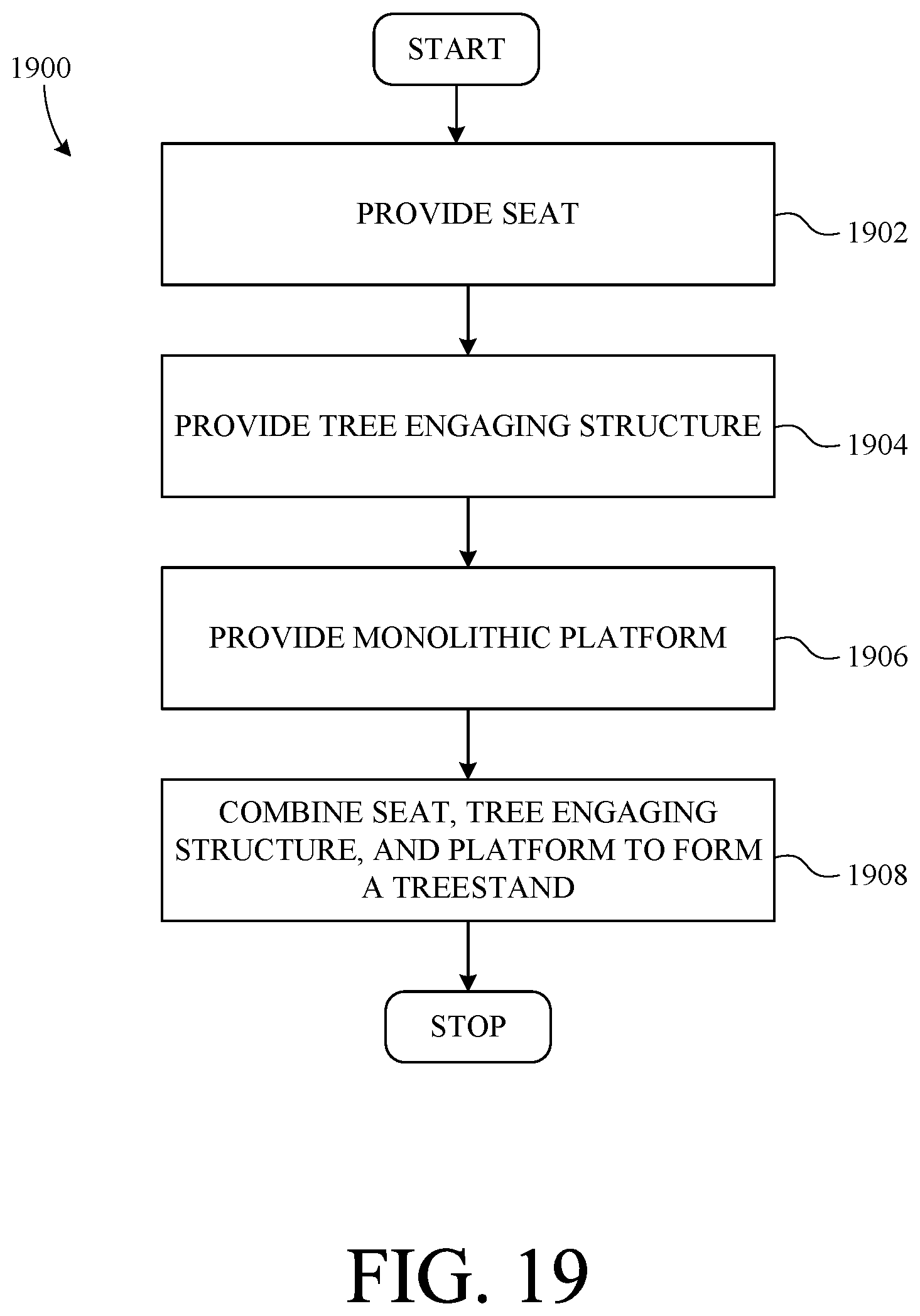 Patent US12460478 Figure 20 – Climbing stick with wrap-around step and tree engaging structure