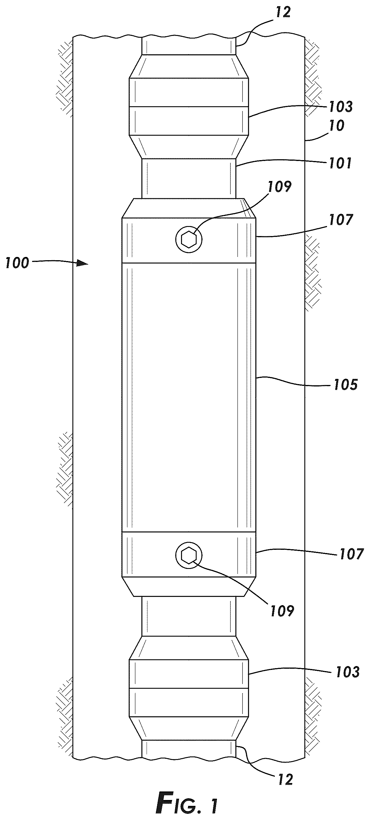 Patent US12460503 — Strain absorbing downhole packer — Figure 1