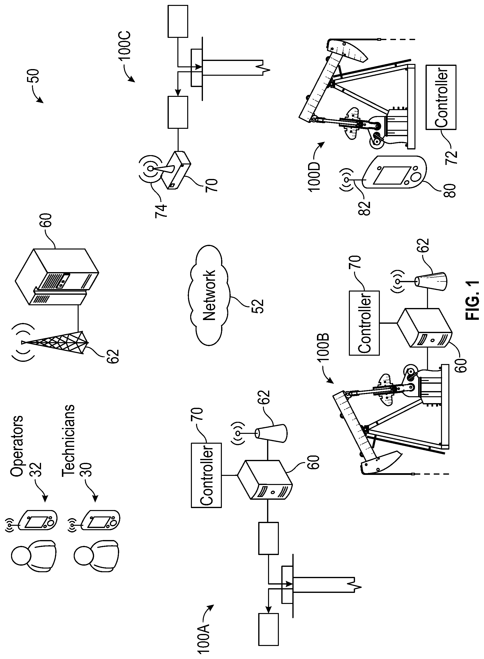 Patent US12460538 — System and method for controlling artificial lift units — Figure 1