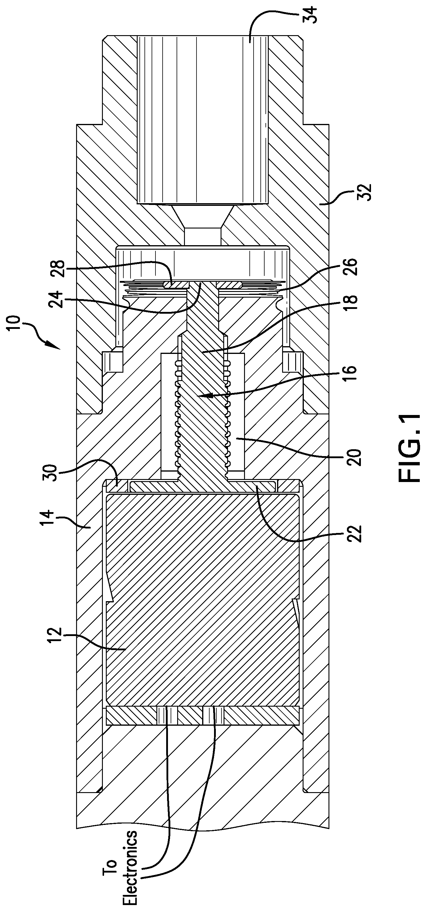 Patent US12460540 — Pressure sensor and borehole system — Figure 1