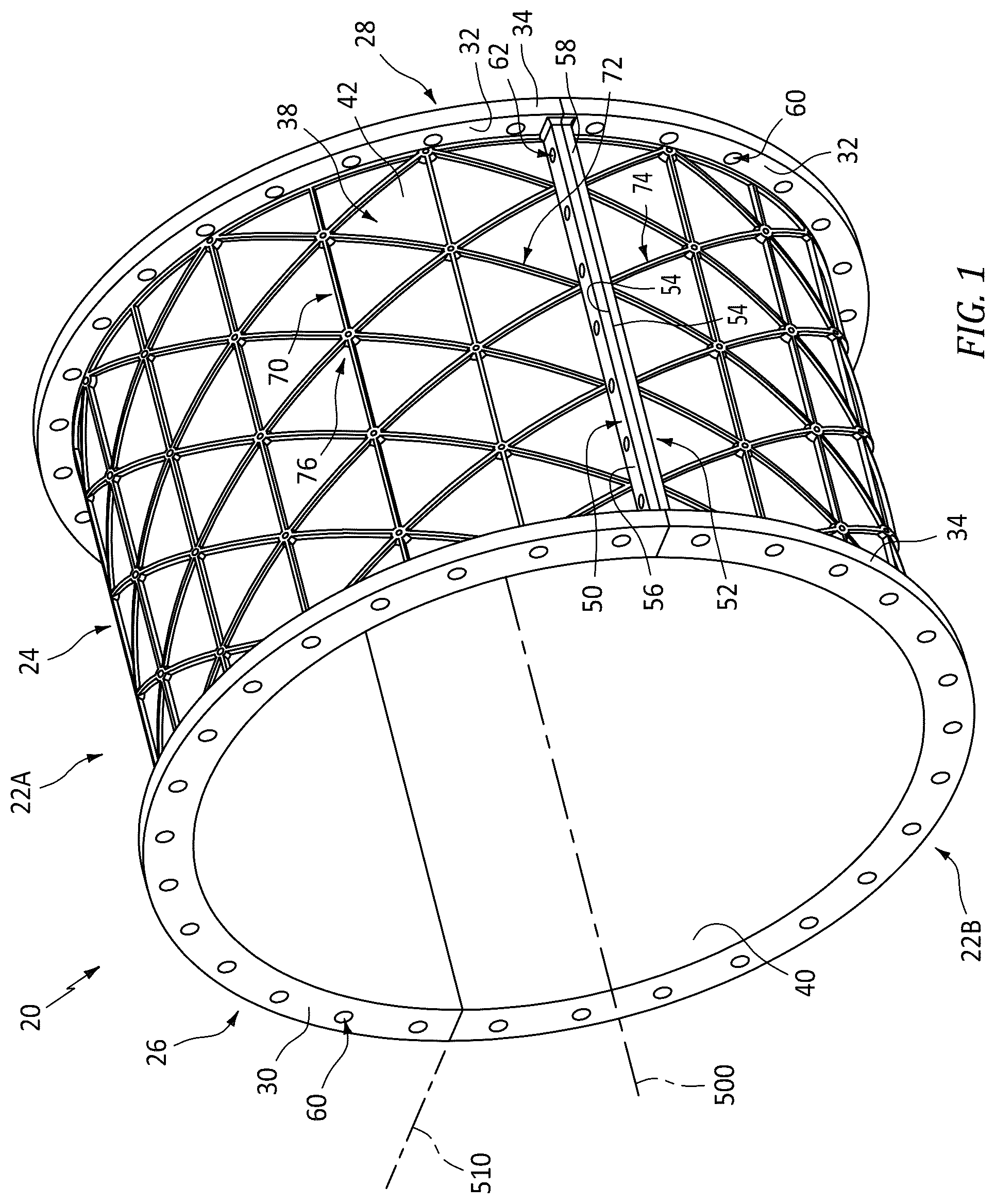 Patent US12460551 — Additively manufactured turbine engine case — Figure 1