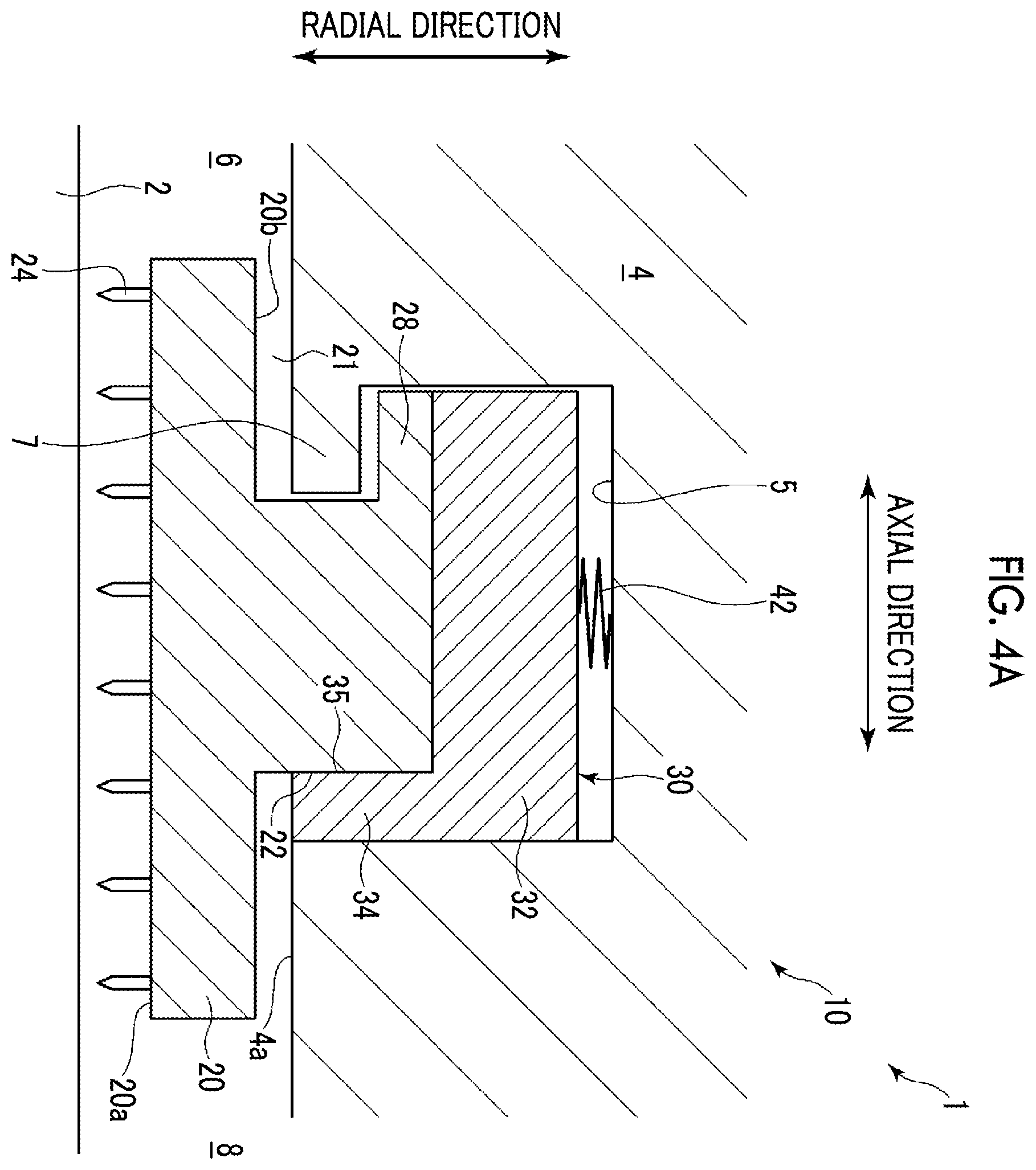 Patent US12460553 Figure 5 – Sealing device and rotating machine