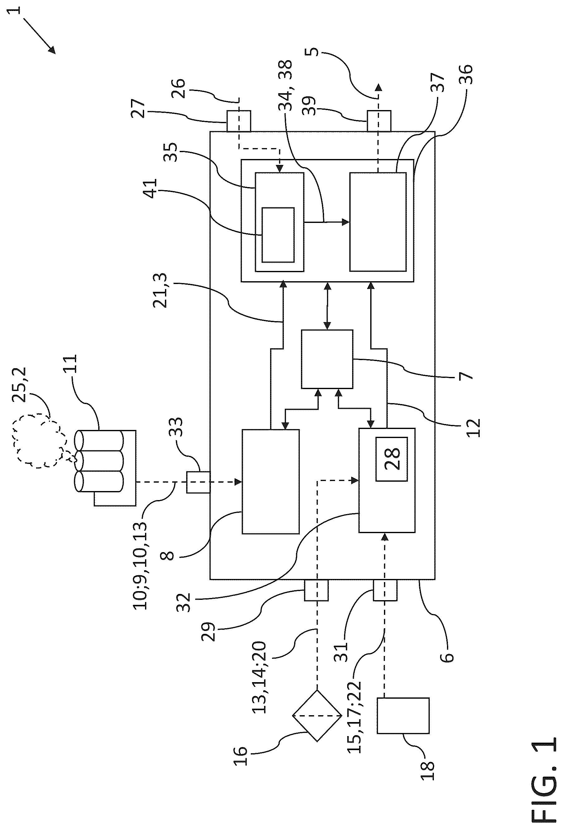 Patent US12460569 — Engine data processor and computer-implemented method for the adjustment of an exhaust gas composition — Figure 1