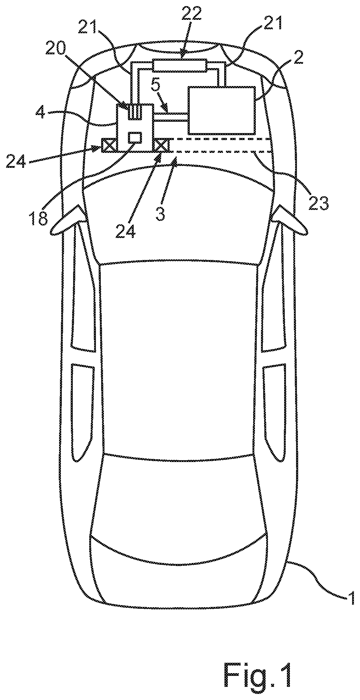 Patent US12460571 — Cooling module for a motor vehicle for cooling a drive unit of the motor vehicle, and motor vehicle and method for assembling a motor vehicle — Figure 1