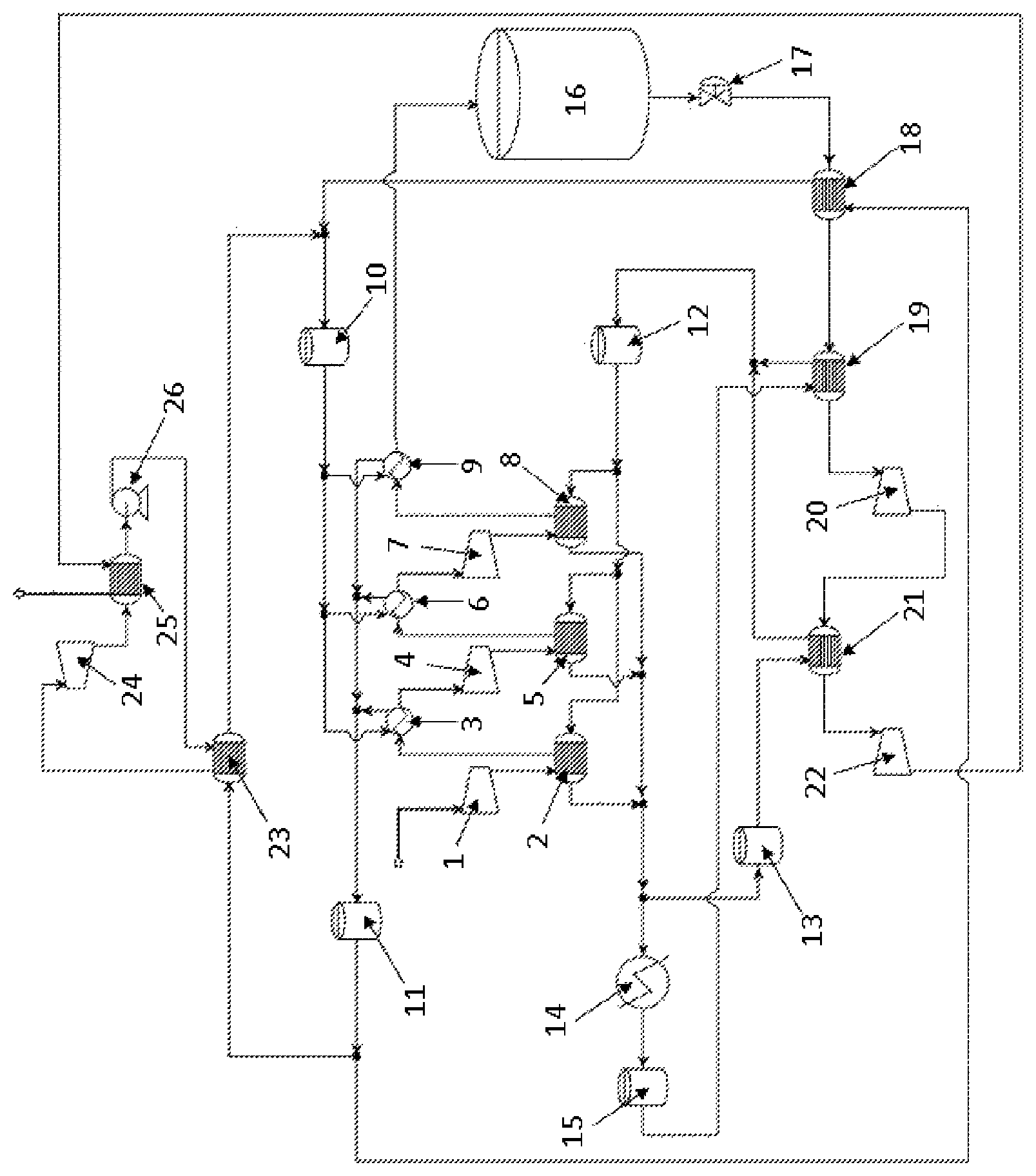 Patent US12460575 — Air energy storage system and method for deep level cascade utilization of energy — Figure 1
