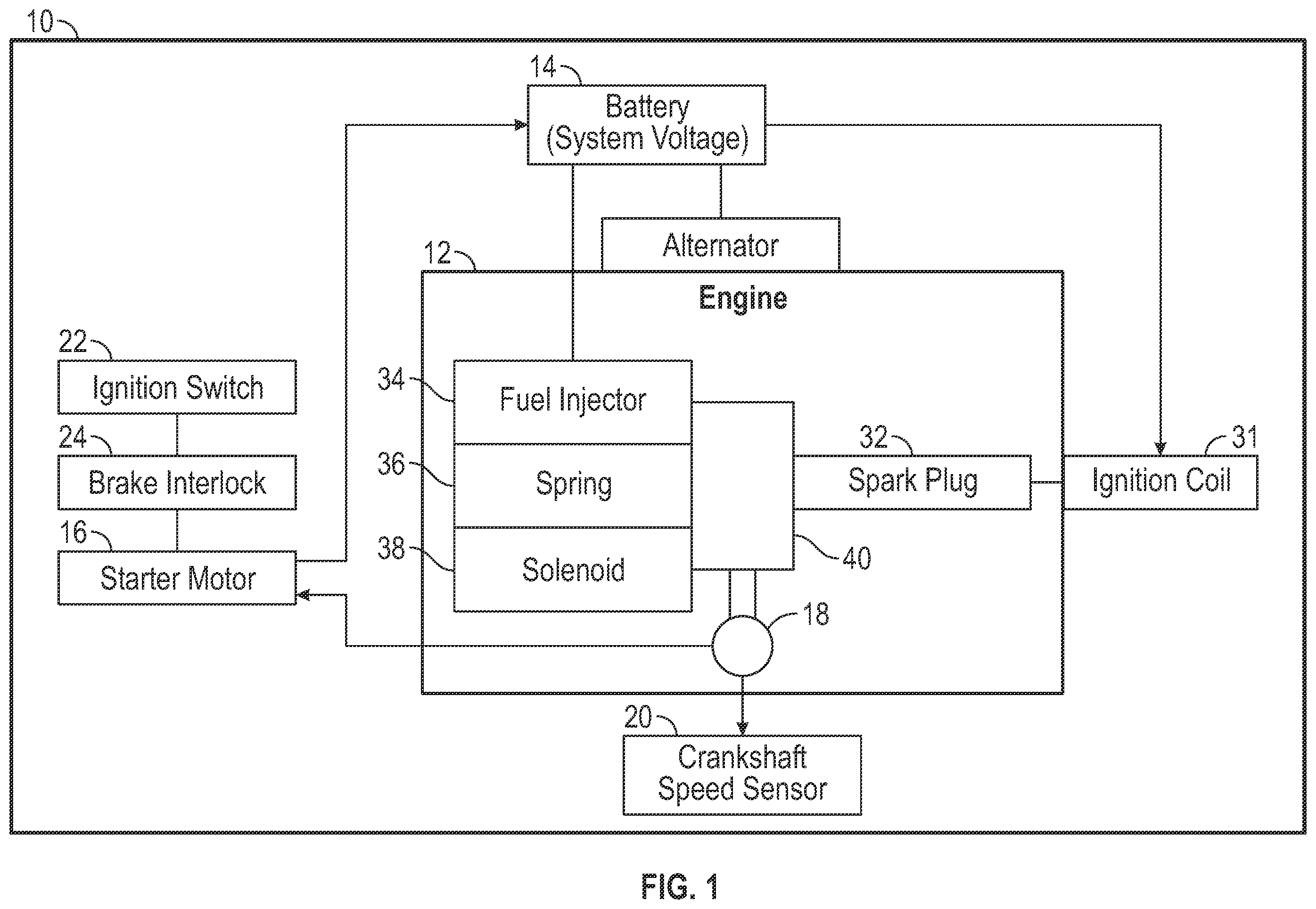 Patent US12460595 — Voltage supply module control for a fuel injected engine — Figure 1