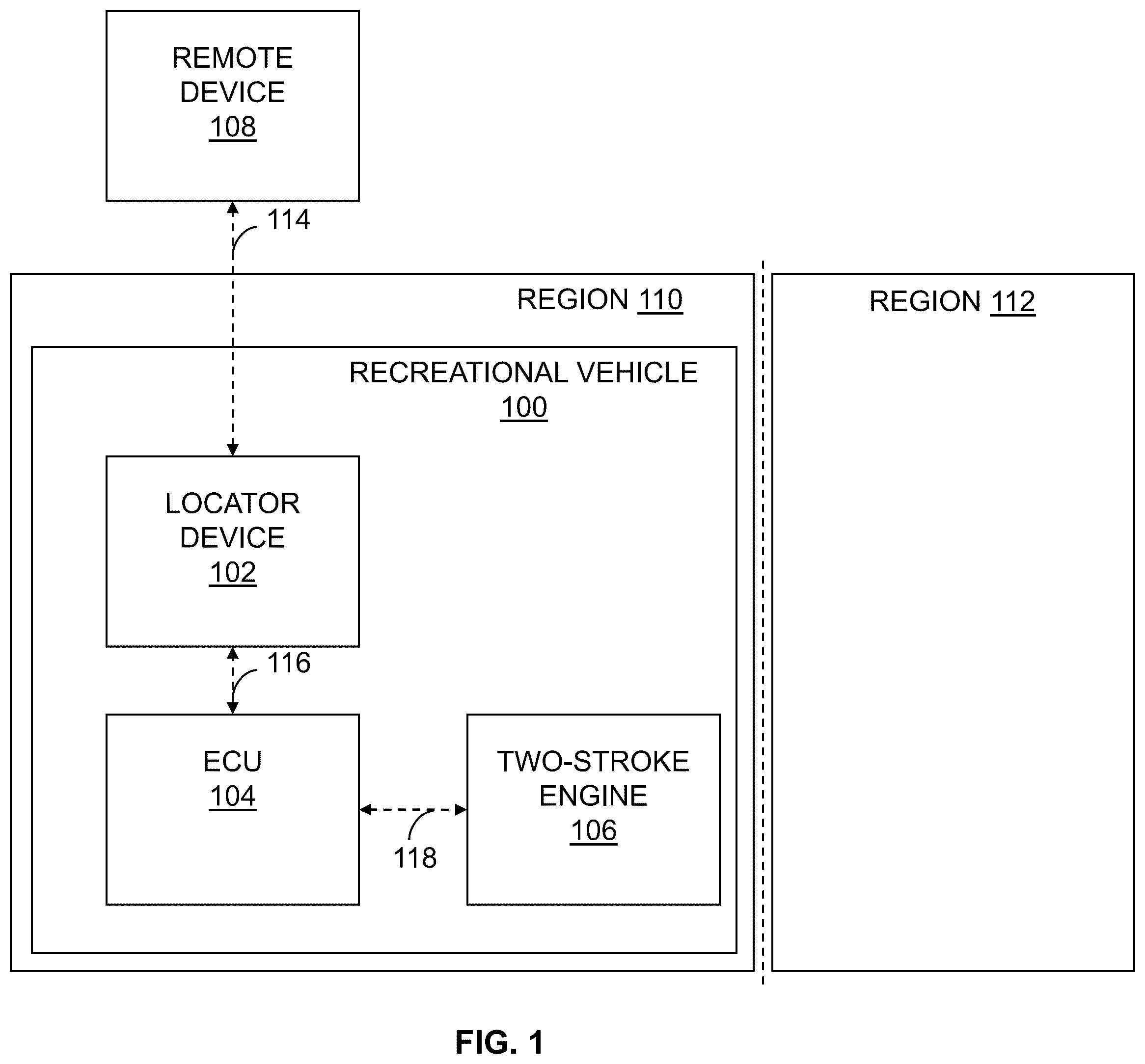 Patent US12460597 — Location-based modification of two-stroke engine calibration — Figure 1