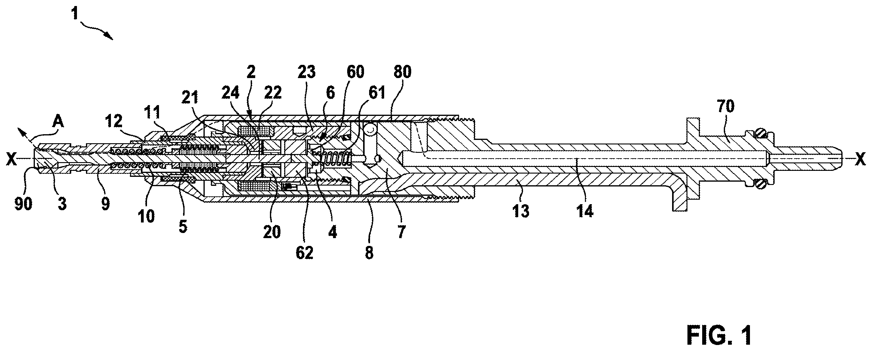 Patent US12460604 — Gas injector having reduced wear — Figure 1