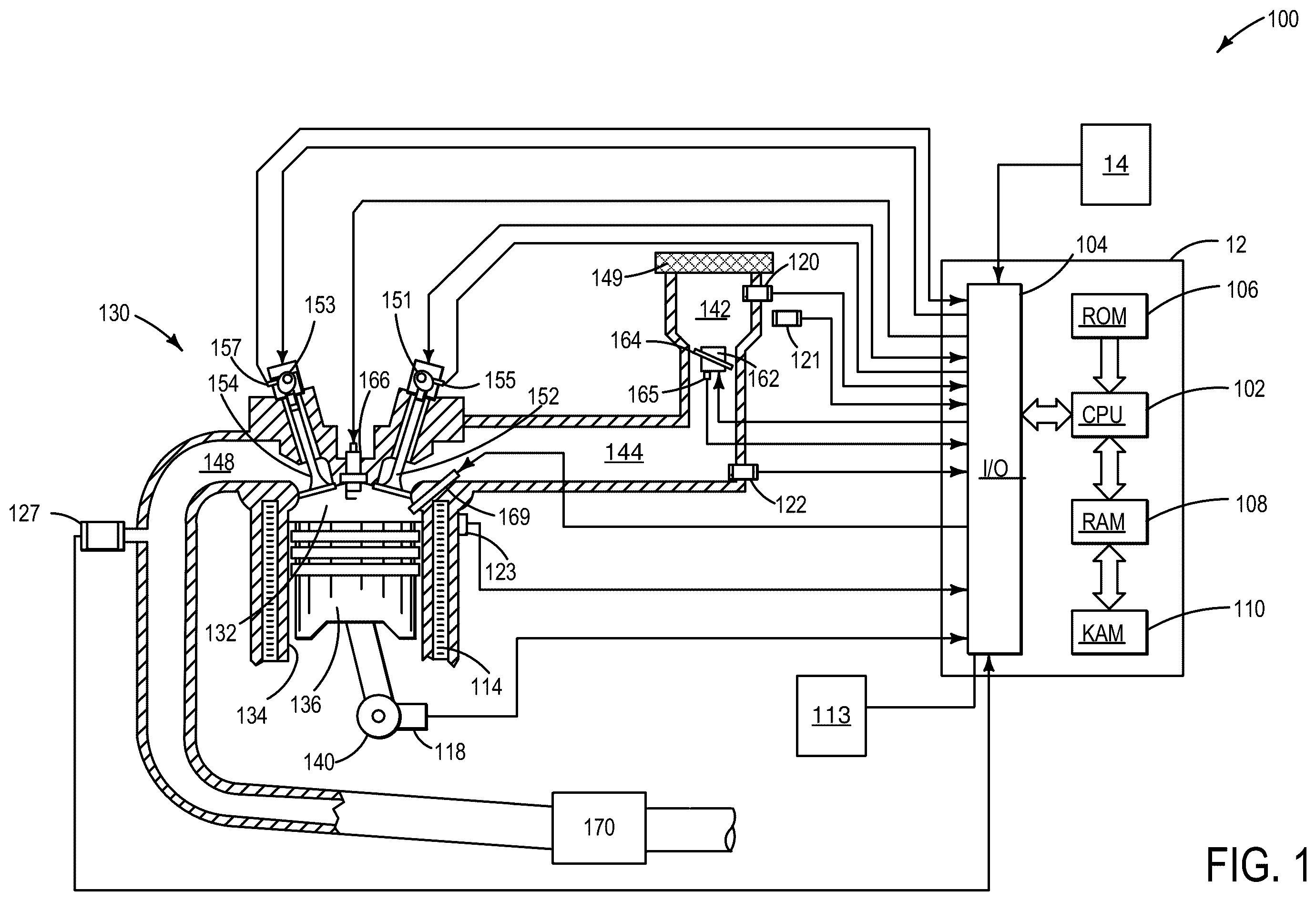 Patent US12460607 — Method and system for adjusting pressure in a fuel tank — Figure 1