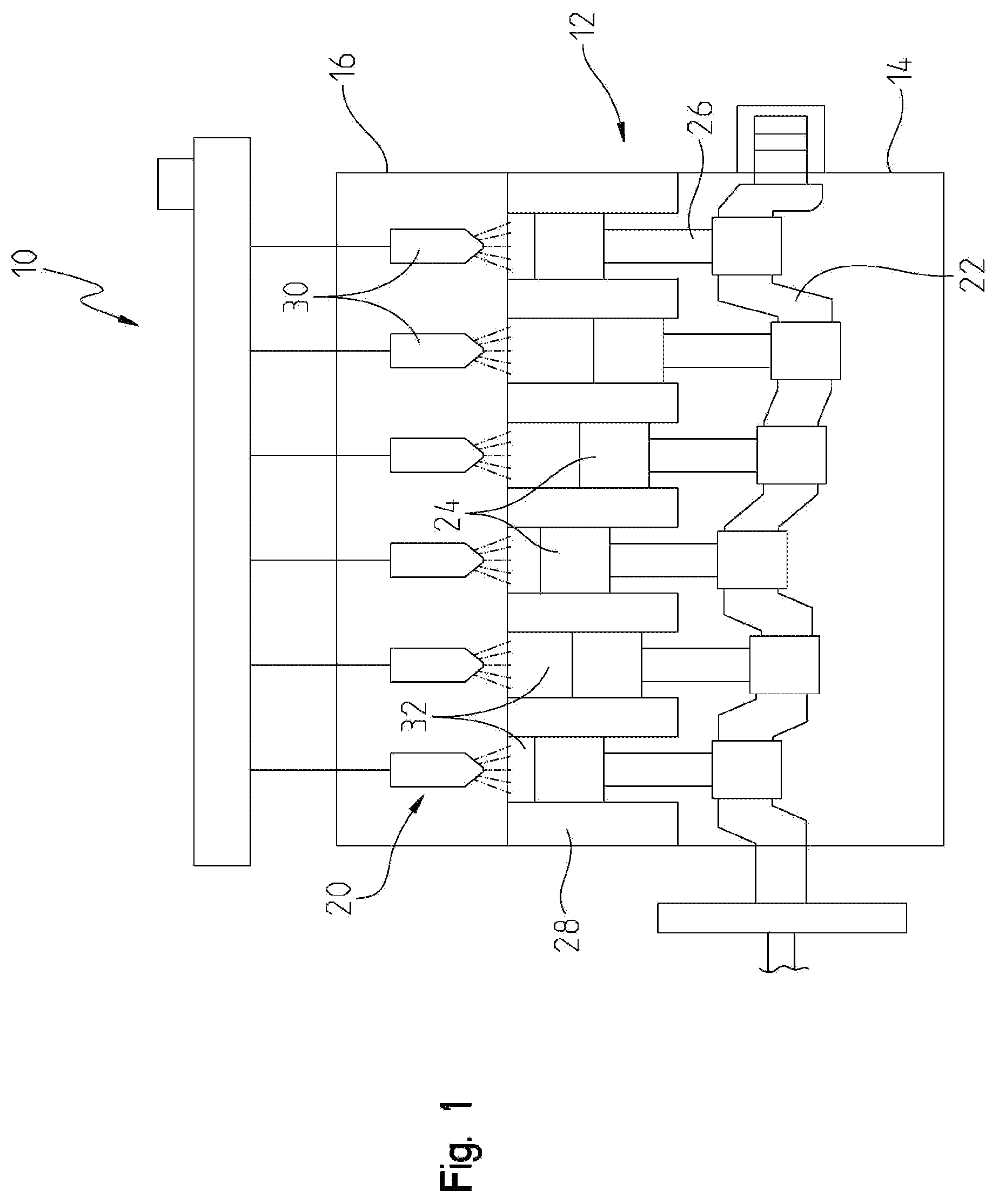 Patent US12460611 — Fuel injector having multiple rows of spray holes with different cross-sectional shapes for flow modulation — Figure 1