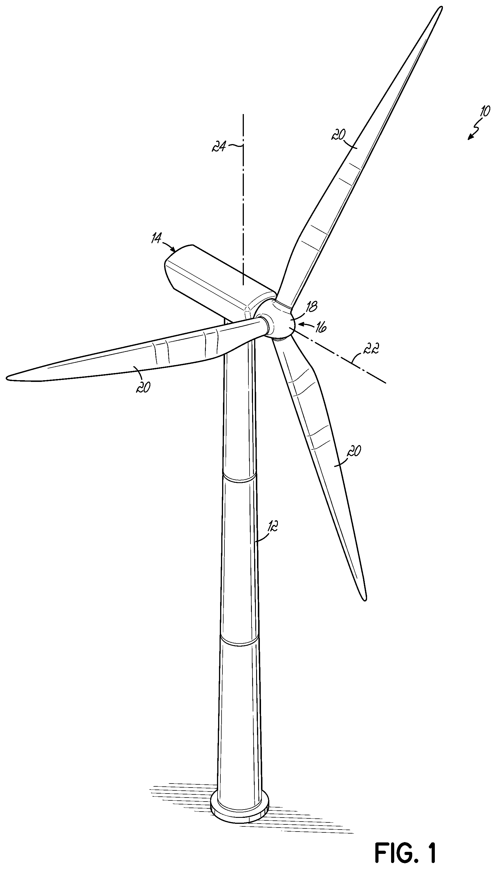 Patent US12460618 — Wind turbine yawing system with multiple mechanical braking levels — Figure 1