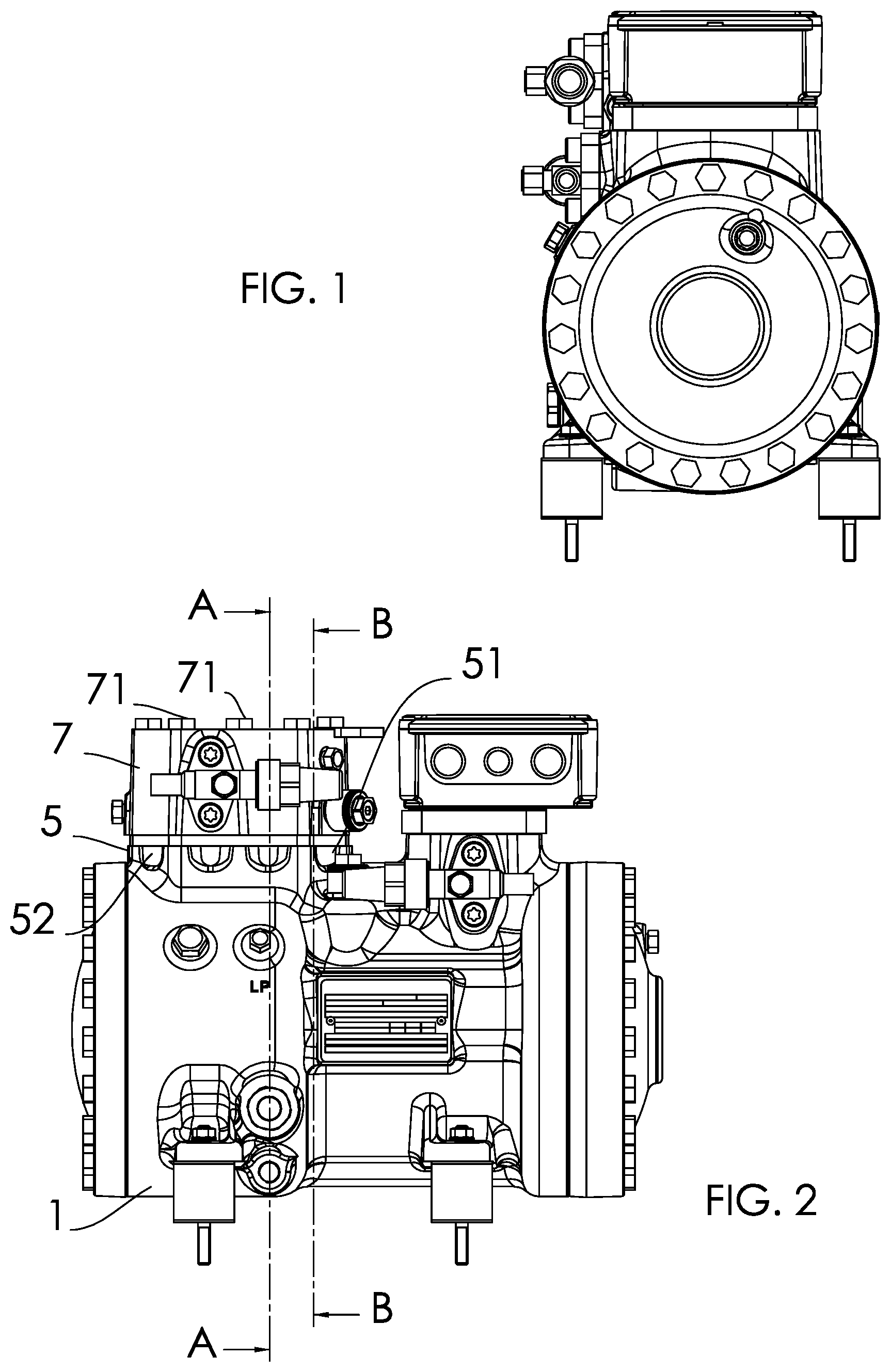 Patent US12460625 — Reduced heat exchange reciprocating compressor — Figure 1
